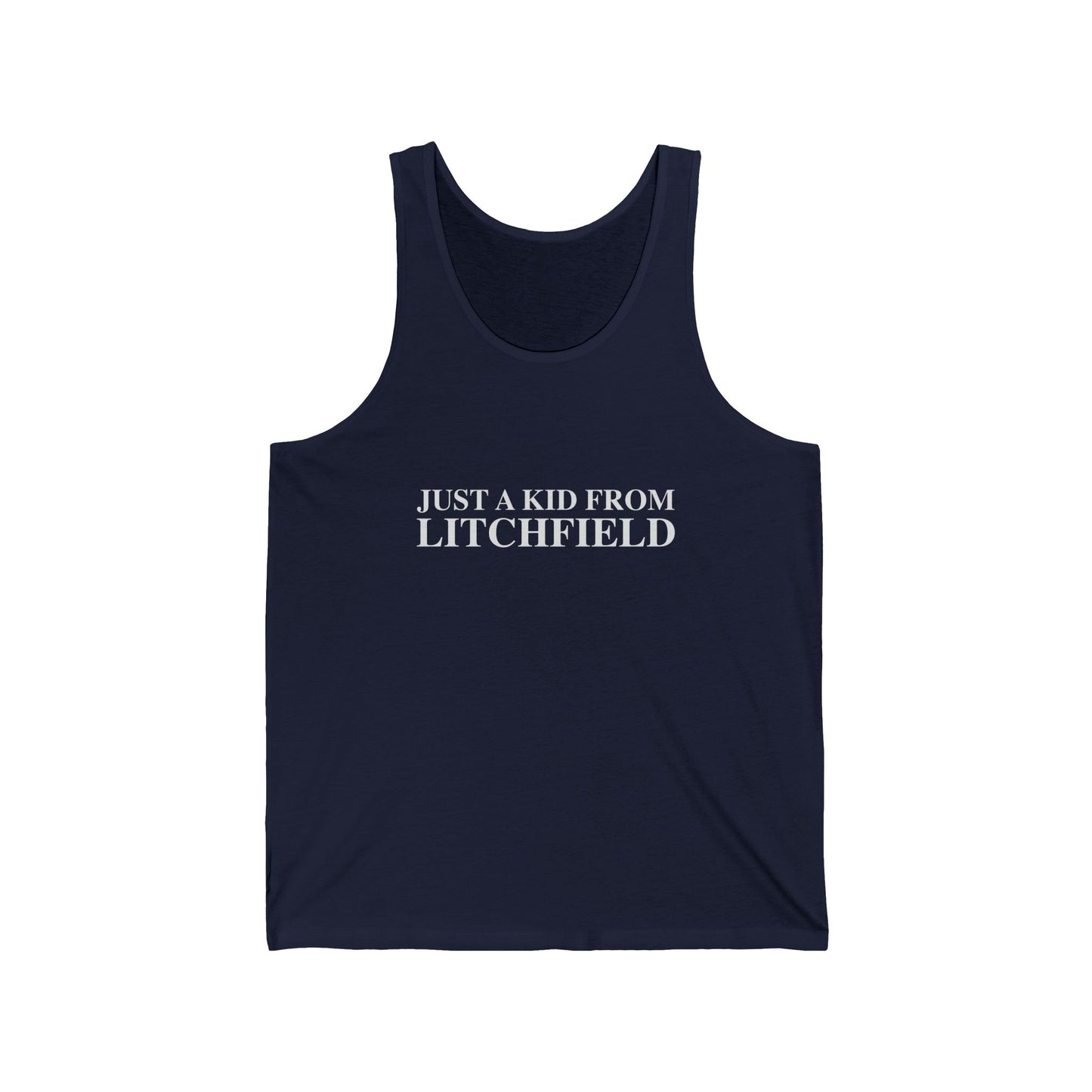 Just a kid from Litchfield Unisex Jersey Tank Top