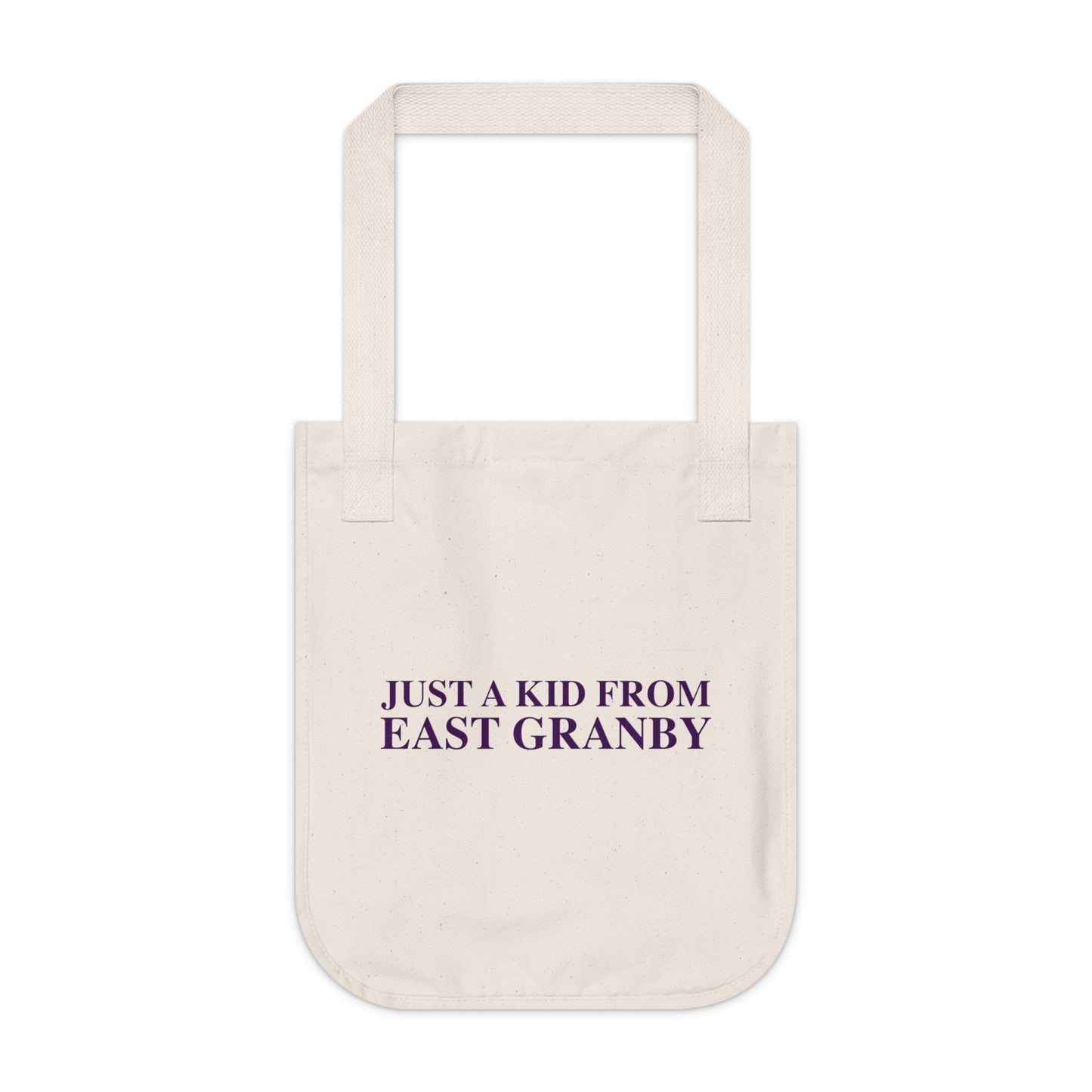 Just a kid from East Granby Organic Canvas Tote Bag