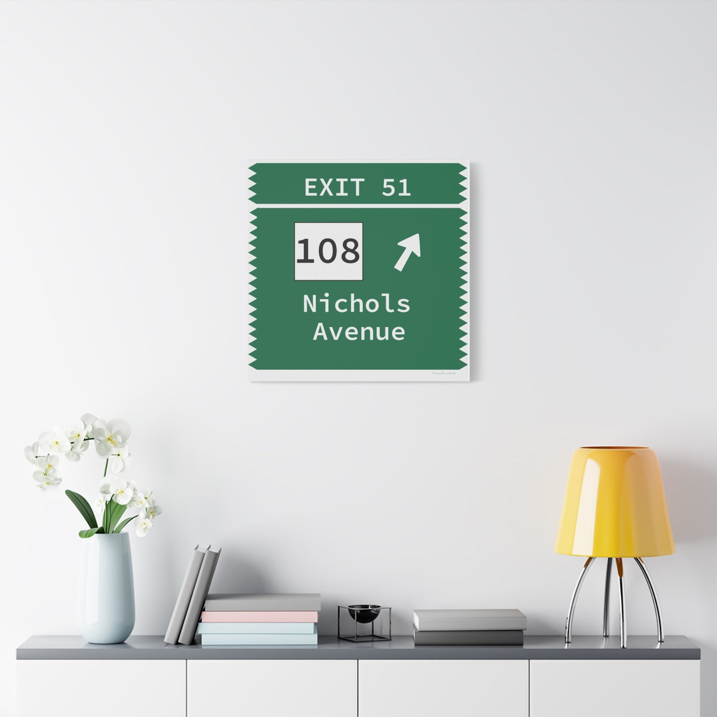 Vintage Merritt Parkway Exit 51 Sign Matte Canvas, Stretched, 1.25"