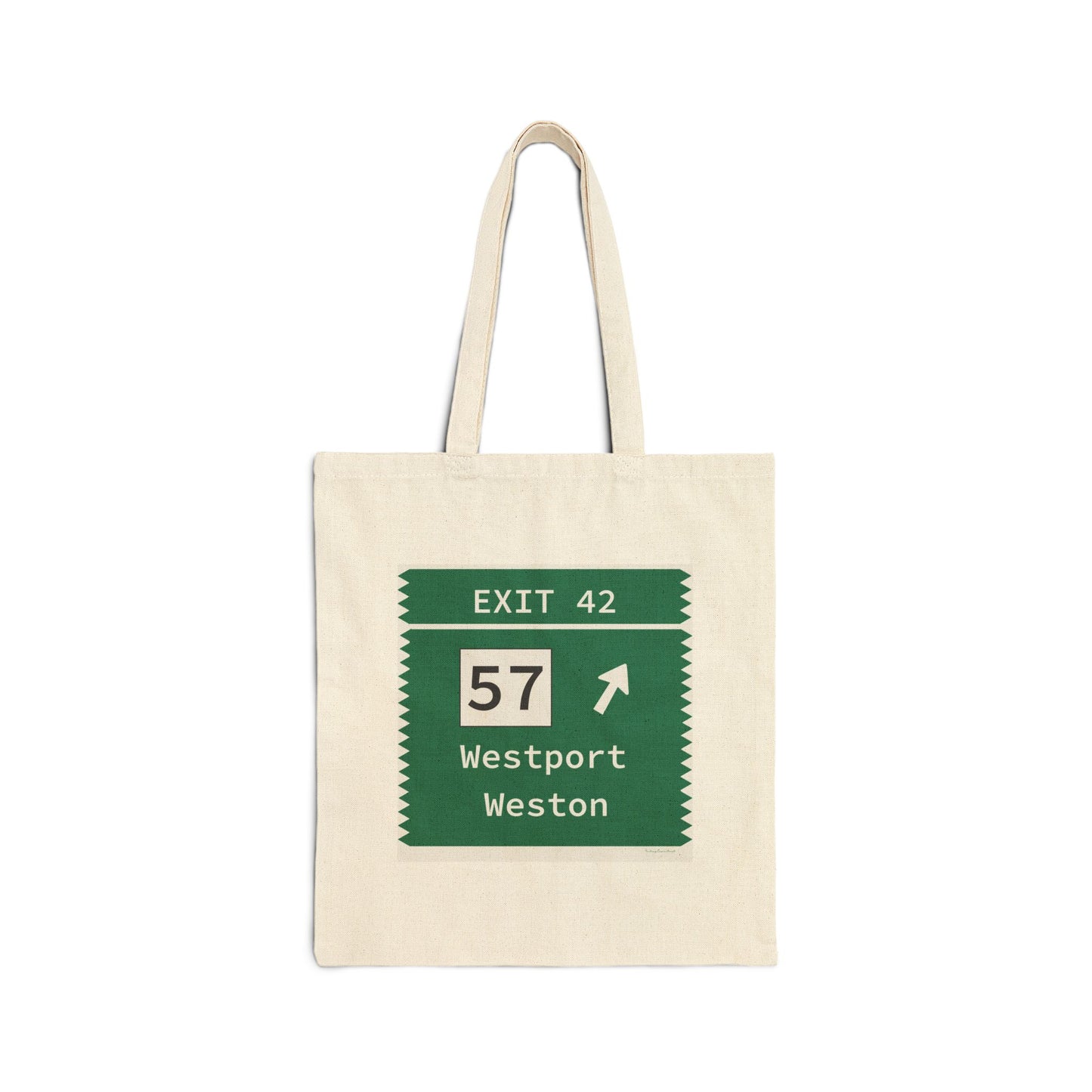 Vintage Merritt Parkway Exit 42 Sign Cotton Canvas Tote Bag