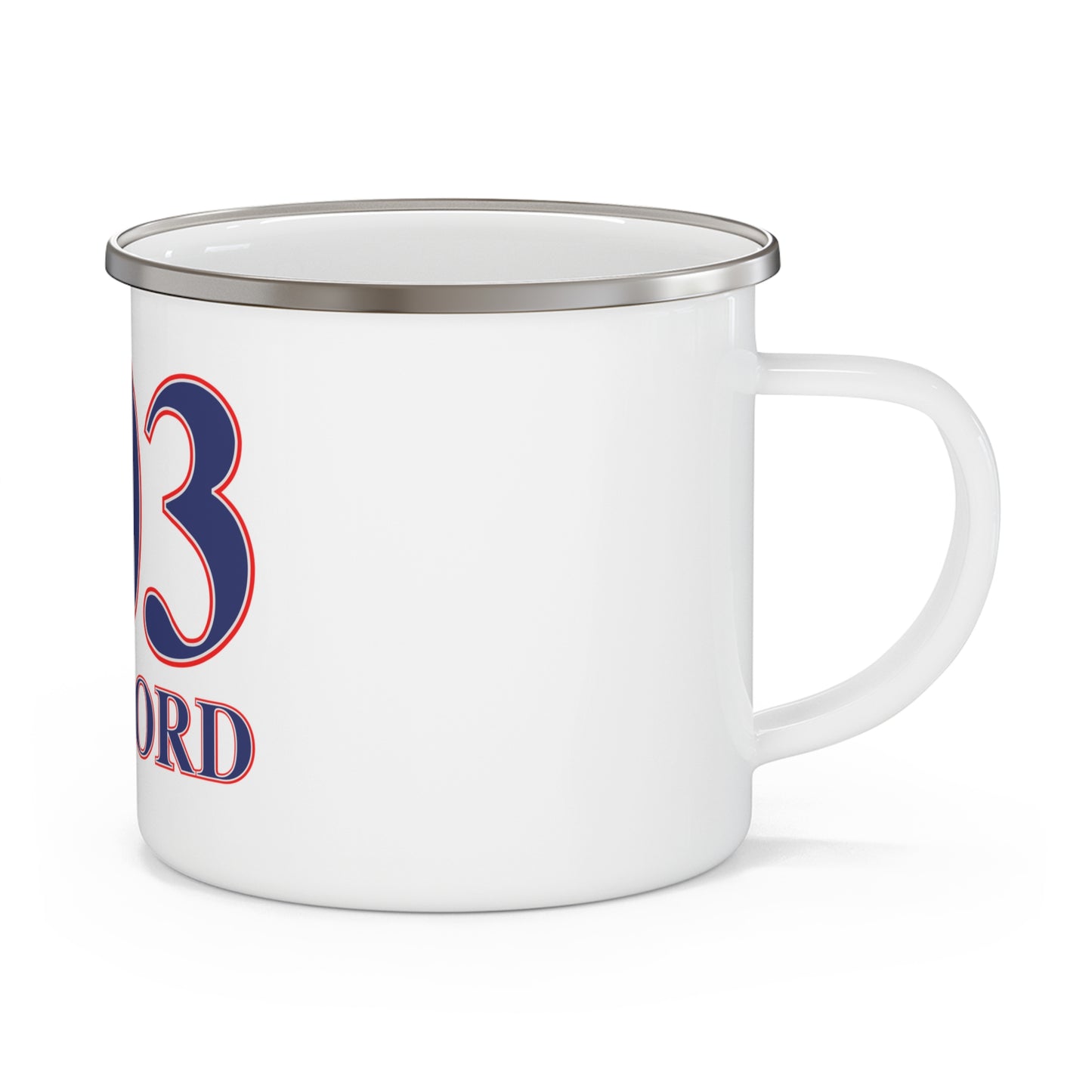 203 Guilford Red White & Blue Enamel Camping Mug
