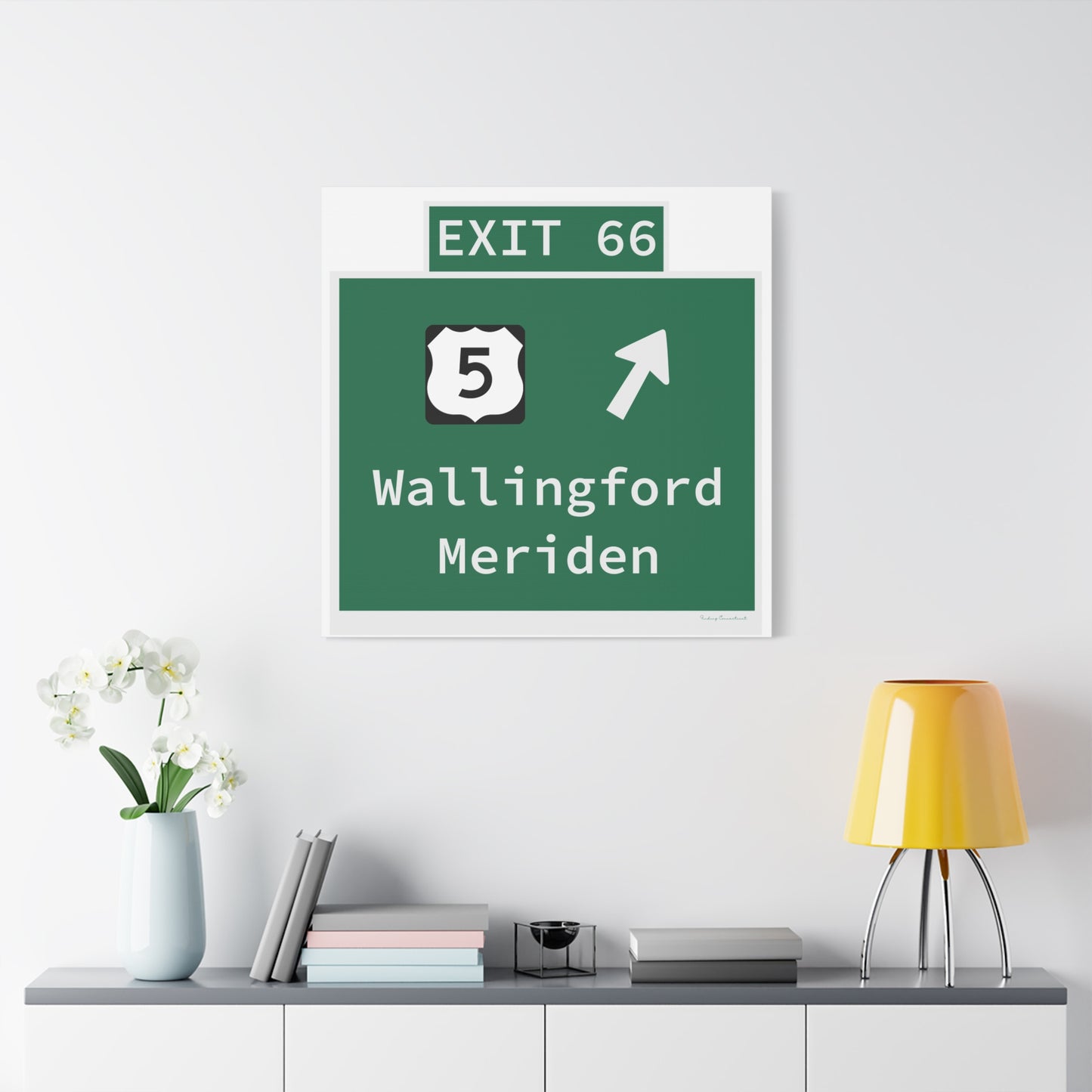 Vintage WCP Exit 66 Sign Matte Canvas, Stretched, 1.25"