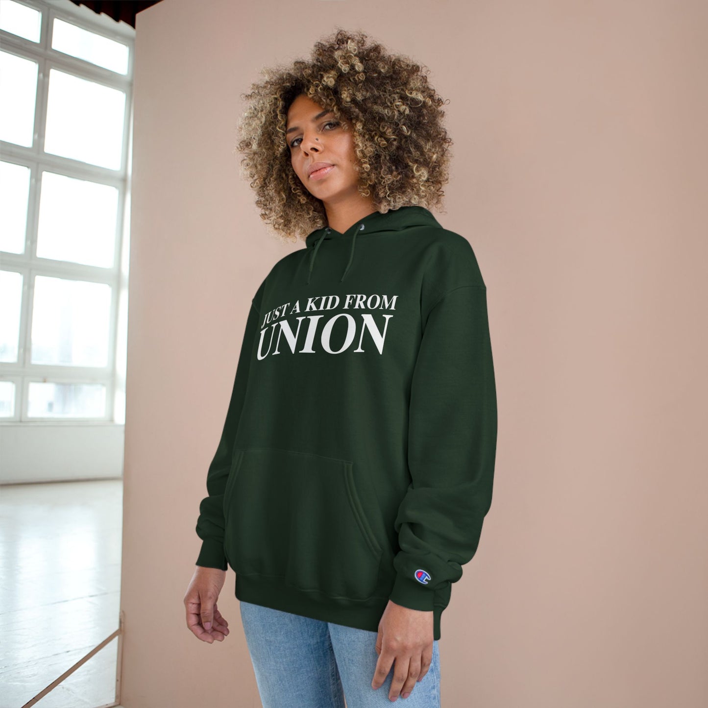 Just a kid from Union Champion Hoodie