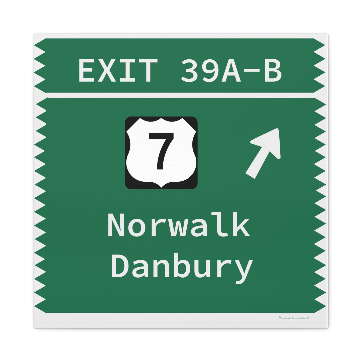 Vintage Merritt Parkway Exit 39 A-B SignMatte Canvas, Stretched, 1.25"