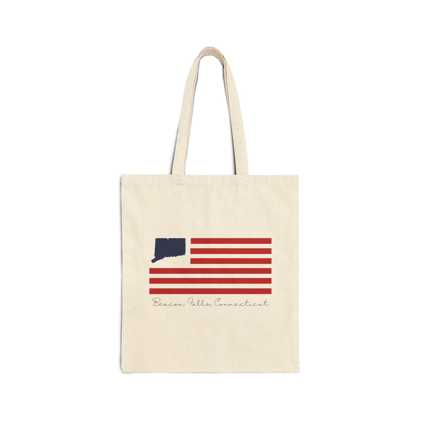 Beacon Falls Connecticut Flag Cotton Canvas Tote Bag