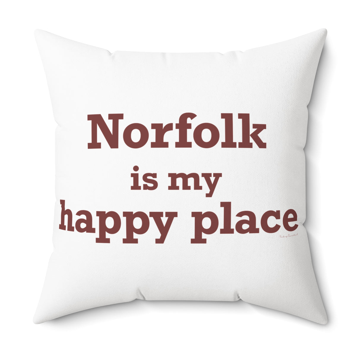 Norfolk is My Happy Place Polyester Square Pillow