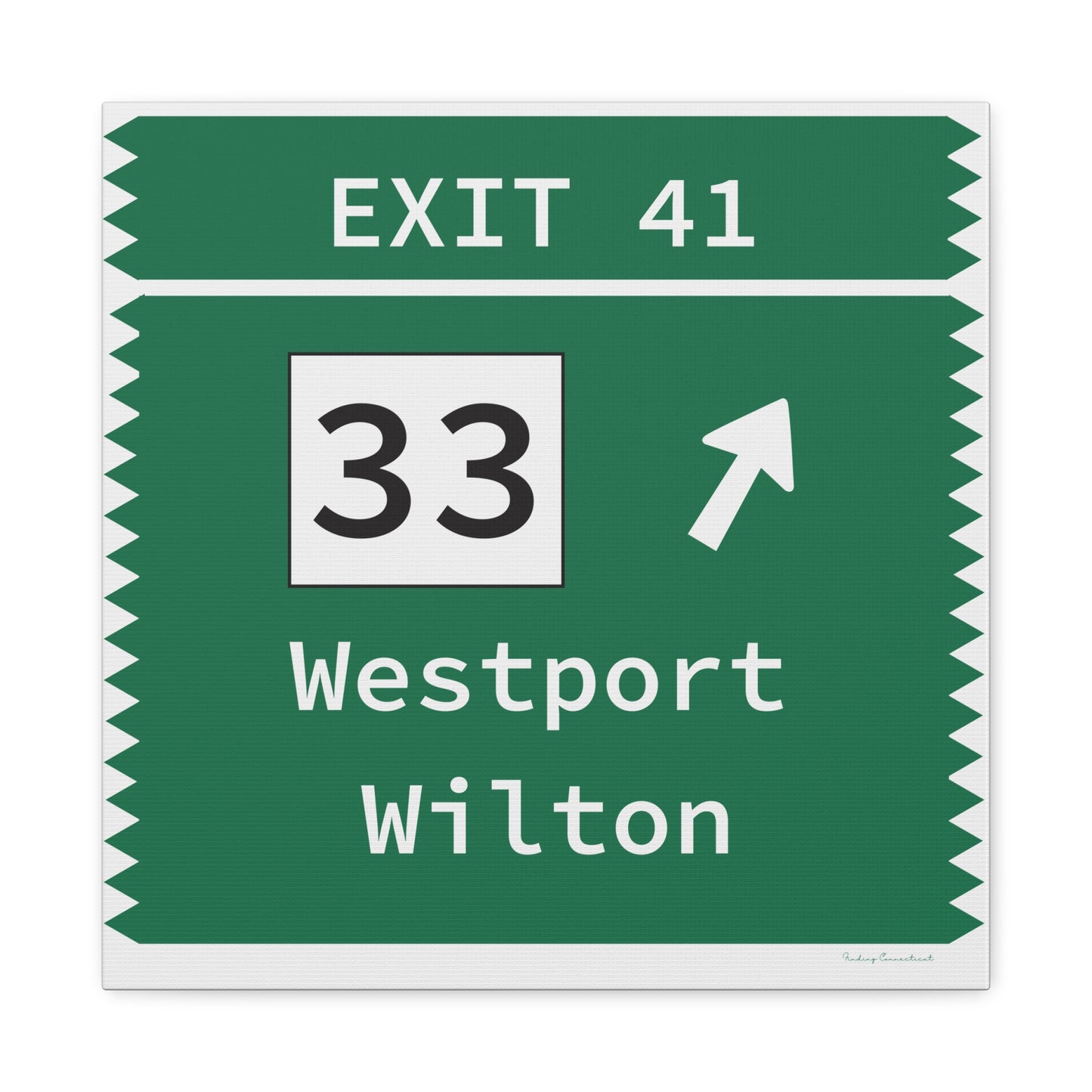 Vintage Merritt Parkway Exit 41 Sign Matte Canvas, Stretched, 1.25"