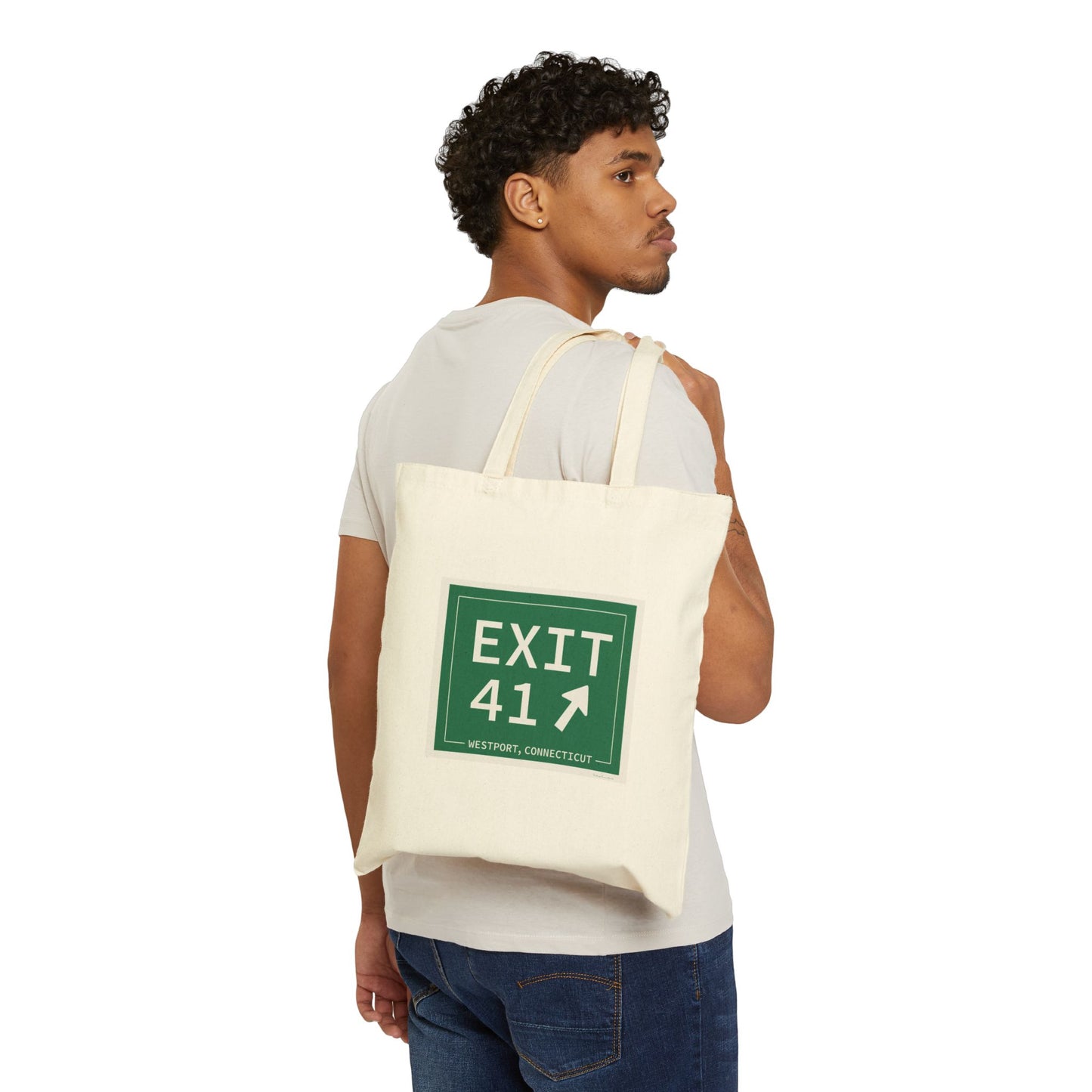 Vintage Exit 41 Merritt Parkway Sign Cotton Canvas Tote Bag