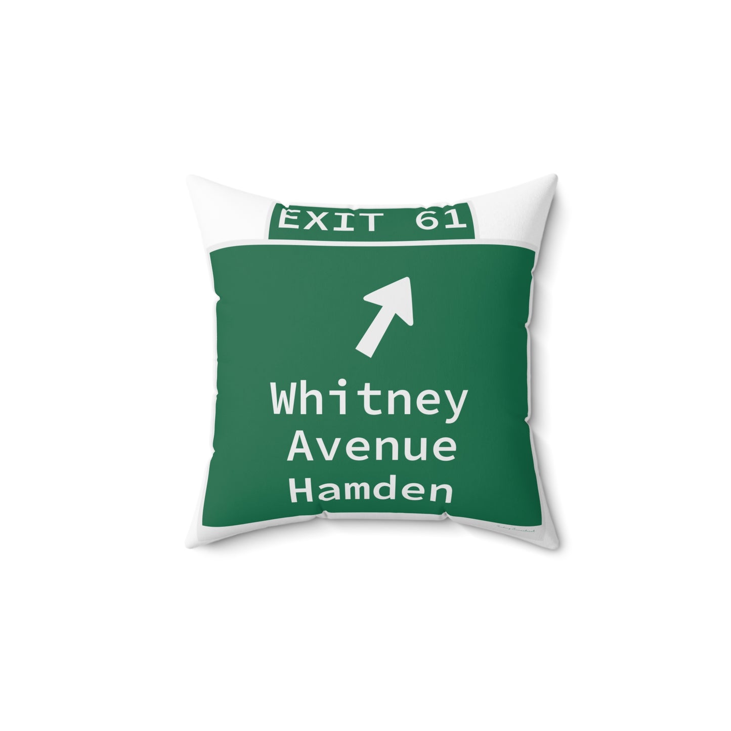 Vintage WCP Exit 61 Sign Spun Polyester Square Pillow