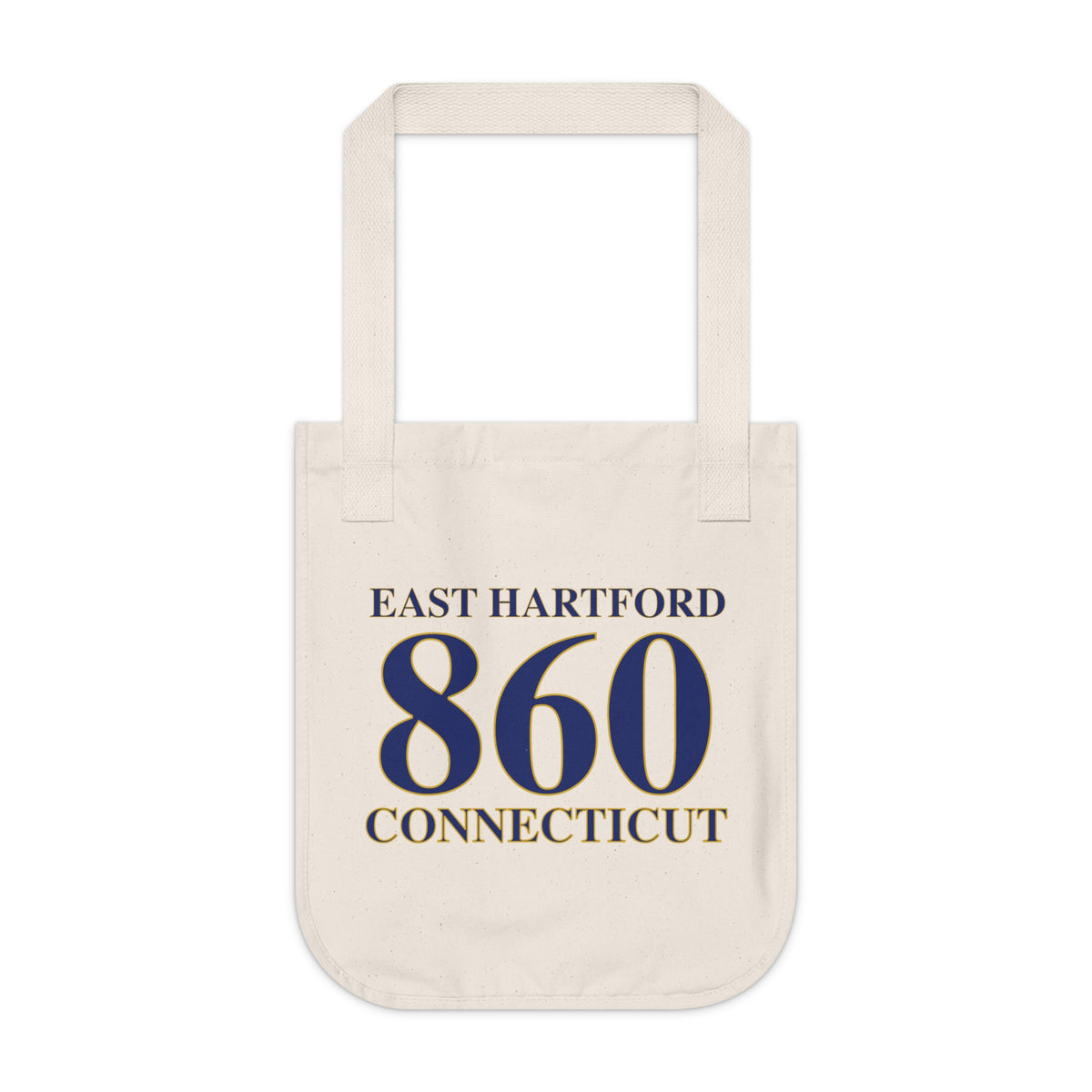 East Hartford 860 Connecticut Organic Canvas Tote Bag
