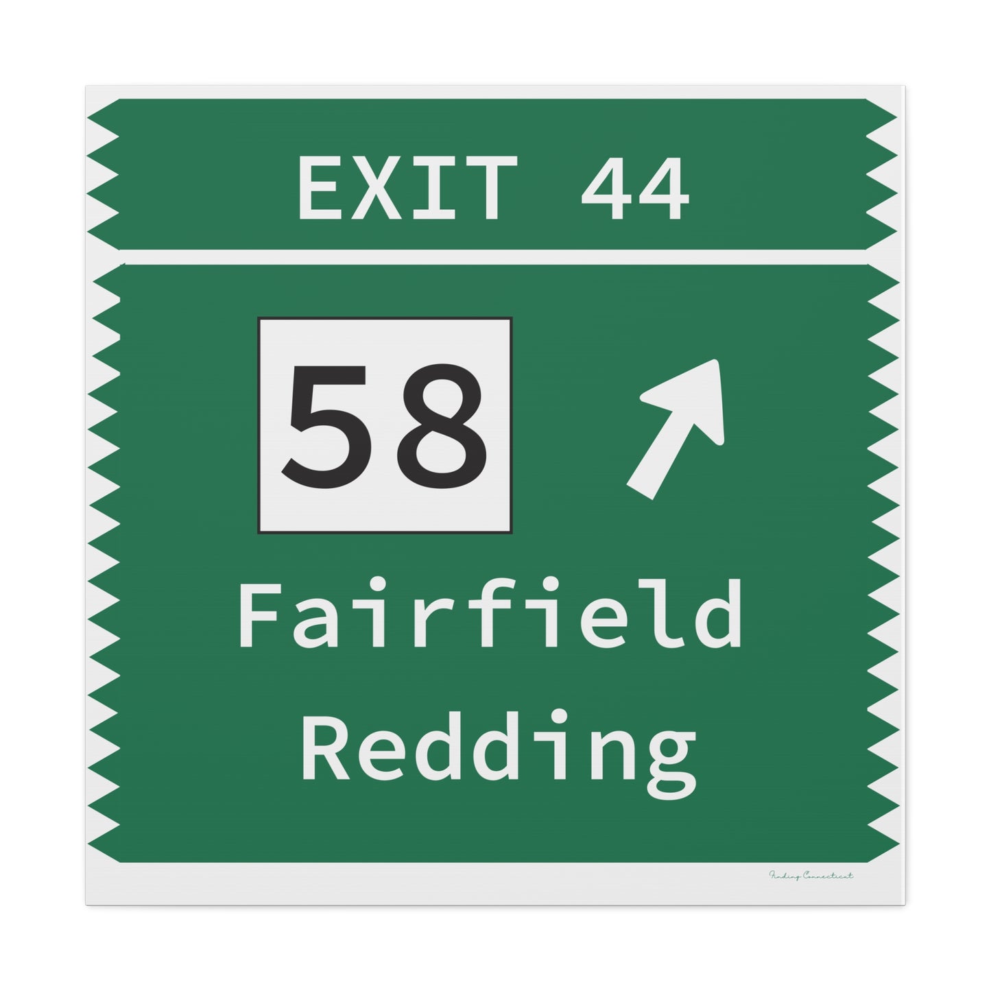Vintage Merritt Parkway Exit 44 Sign Matte Canvas, Stretched, 1.25"