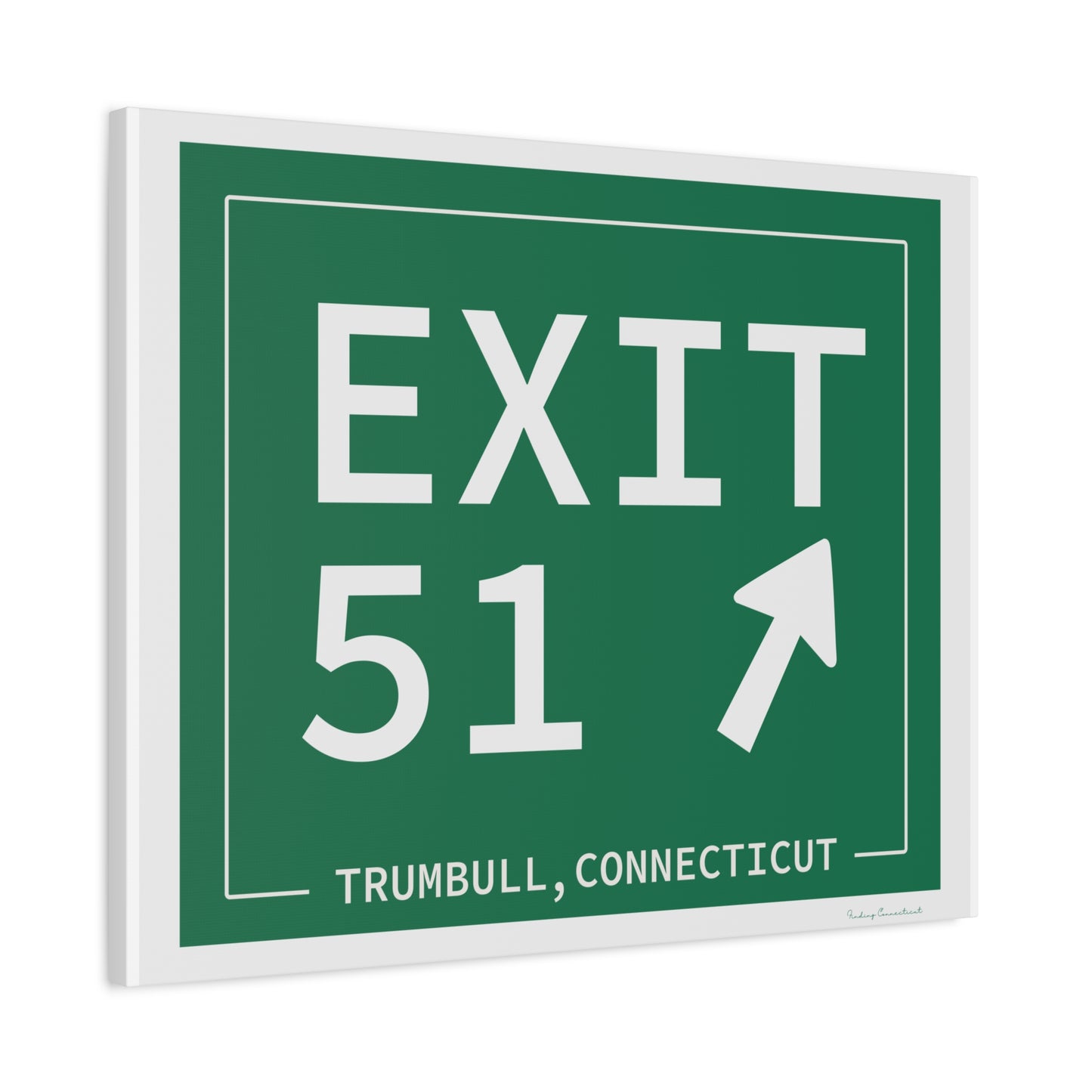 Vintage Exit 51 Merritt Parkway Sign Matte Canvas, Stretched, 1.25"