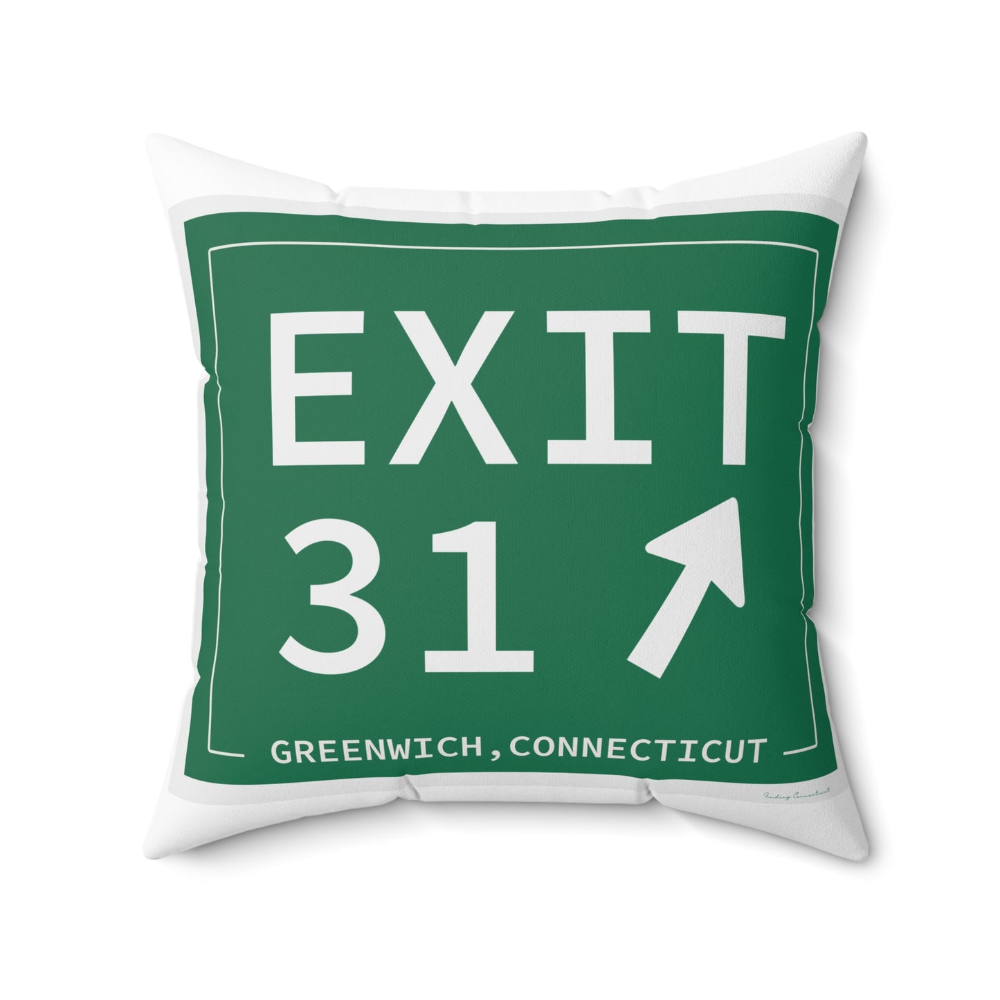 Vintage Exit 31 Merritt Parkway Sign Spun Polyester Square Pillow