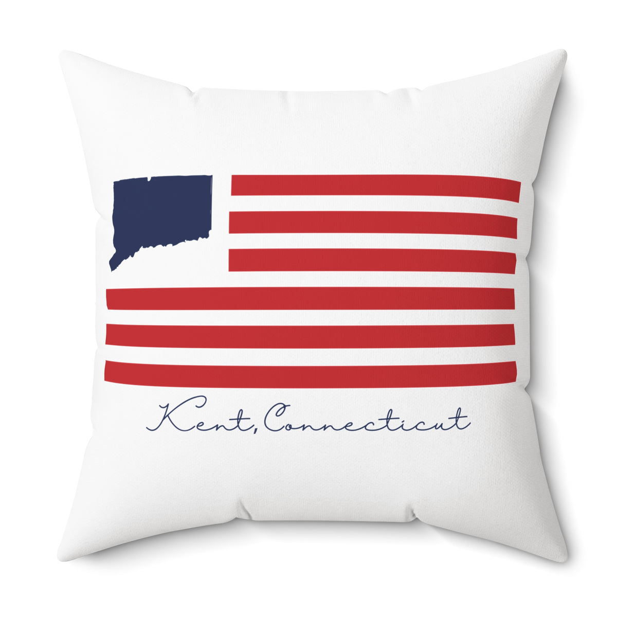 Kent Connecticut Flag Spun Polyester Square Pillow