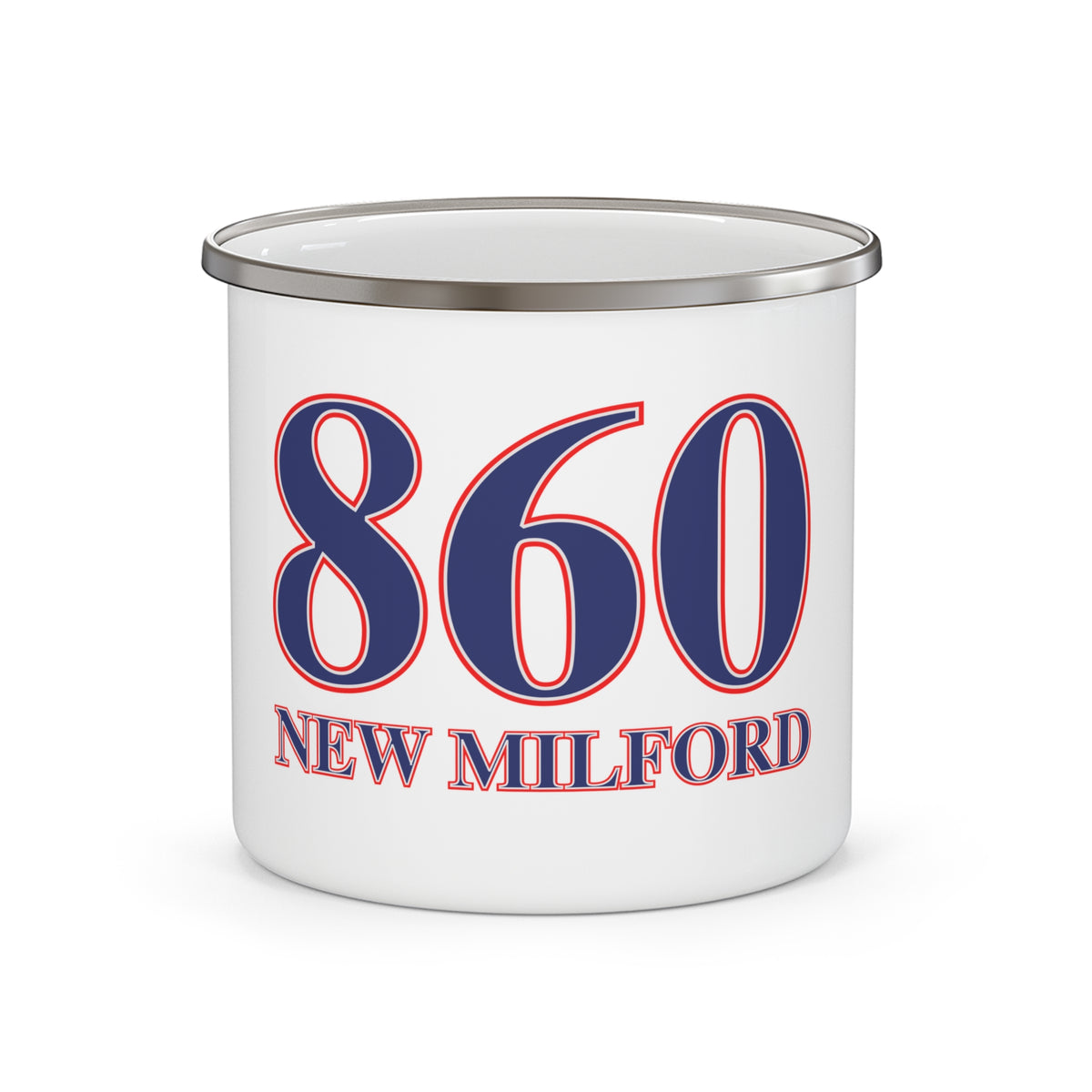 New Milford Red, White & Blue Enamel Camping Mug