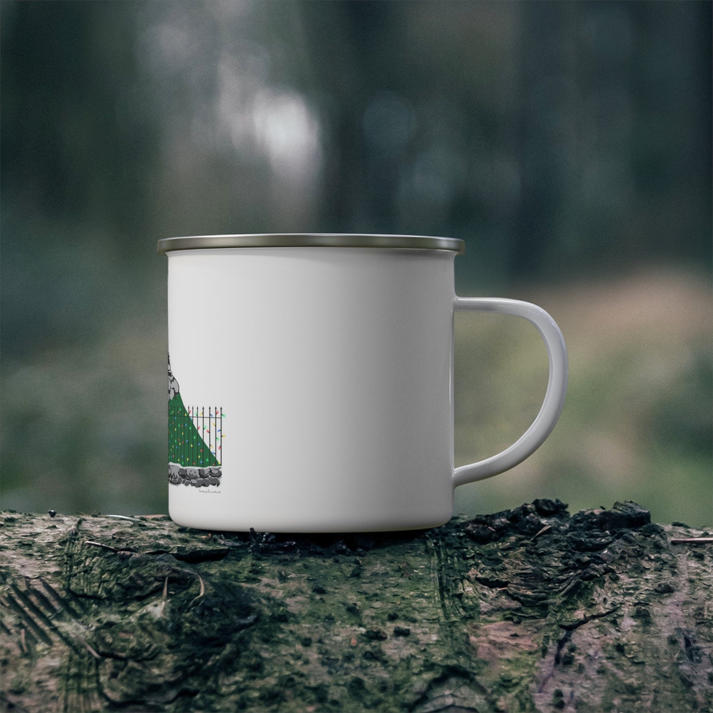 Minuteman Holiday Lights Enamel Camping Mug