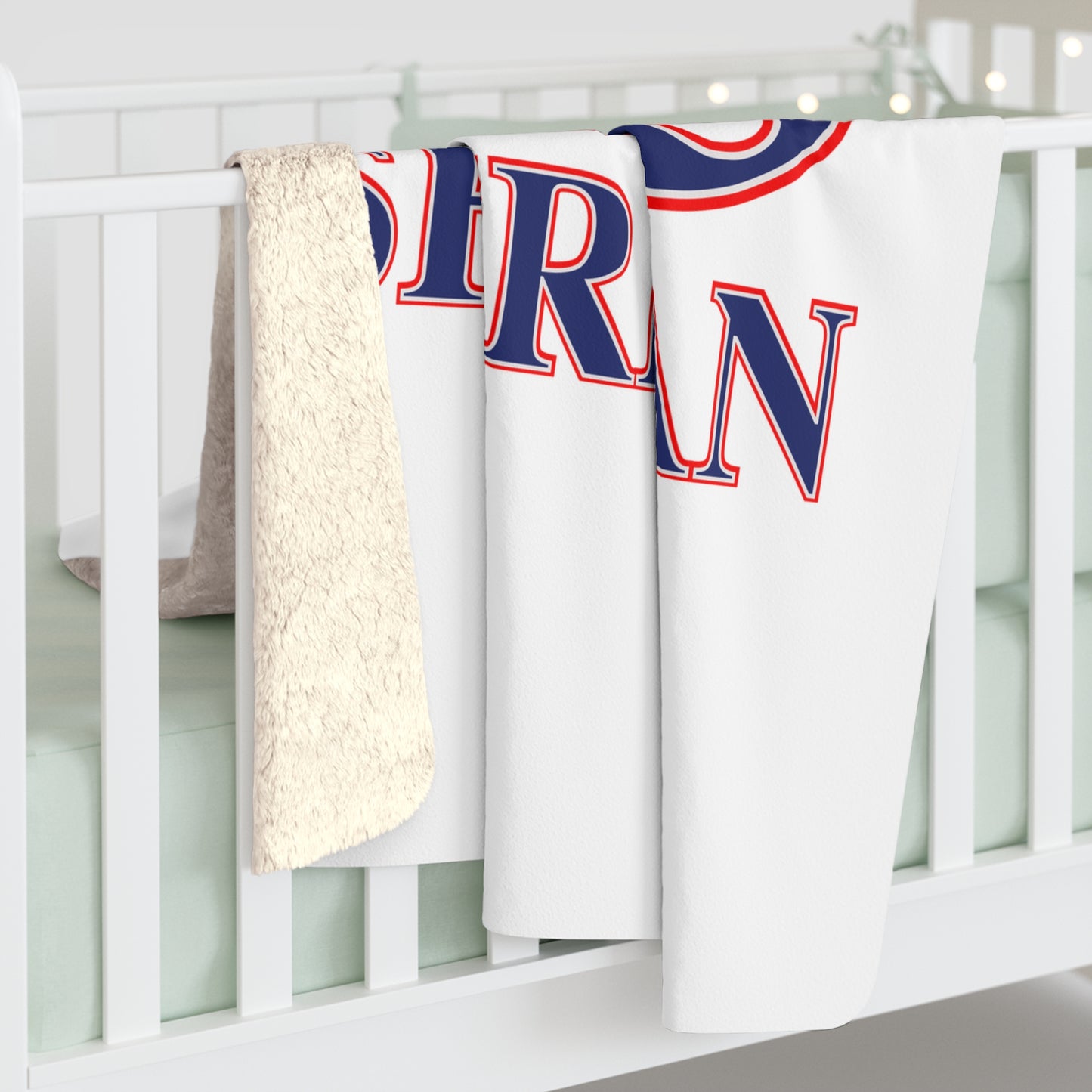 203 Sherman Red White & Blue Sherpa Fleece Blanket