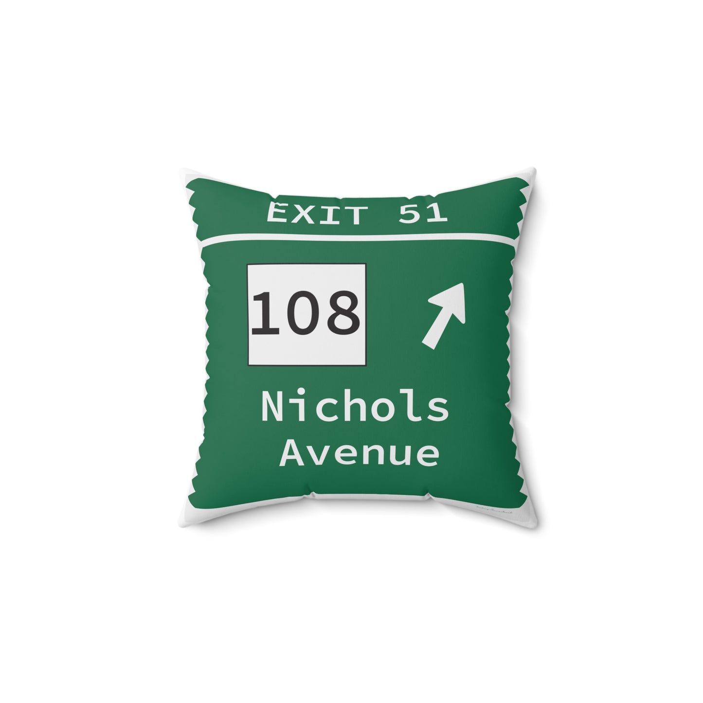 Vintage Merritt Parkway Exit 51 Sign Spun Polyester Square Pillow