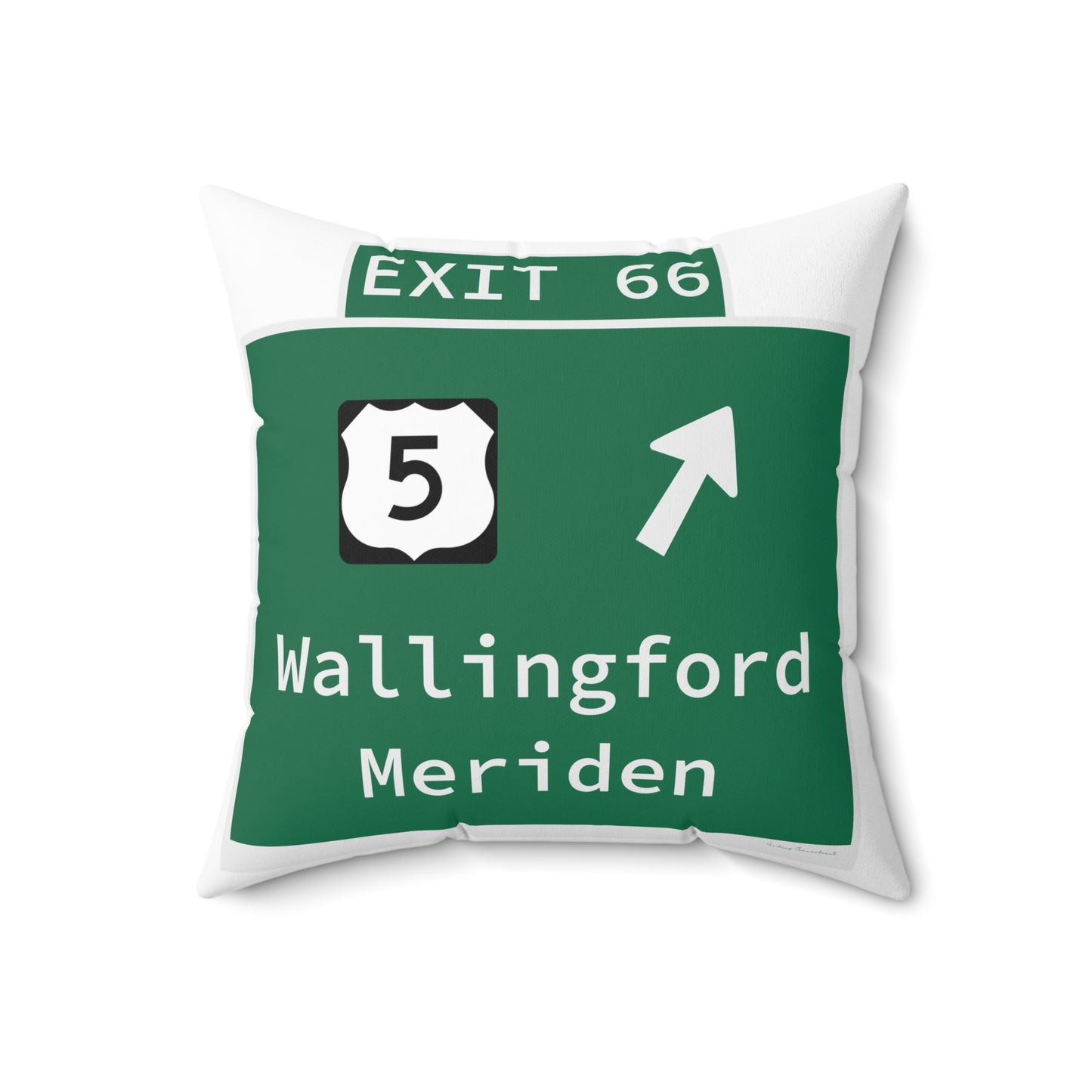 Vintage WCP Exit 66 Sign Spun Polyester Square Pillow