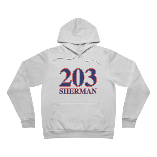 203 Sherman Red White & Blue Unisex Sponge Fleece Pullover Hoodie