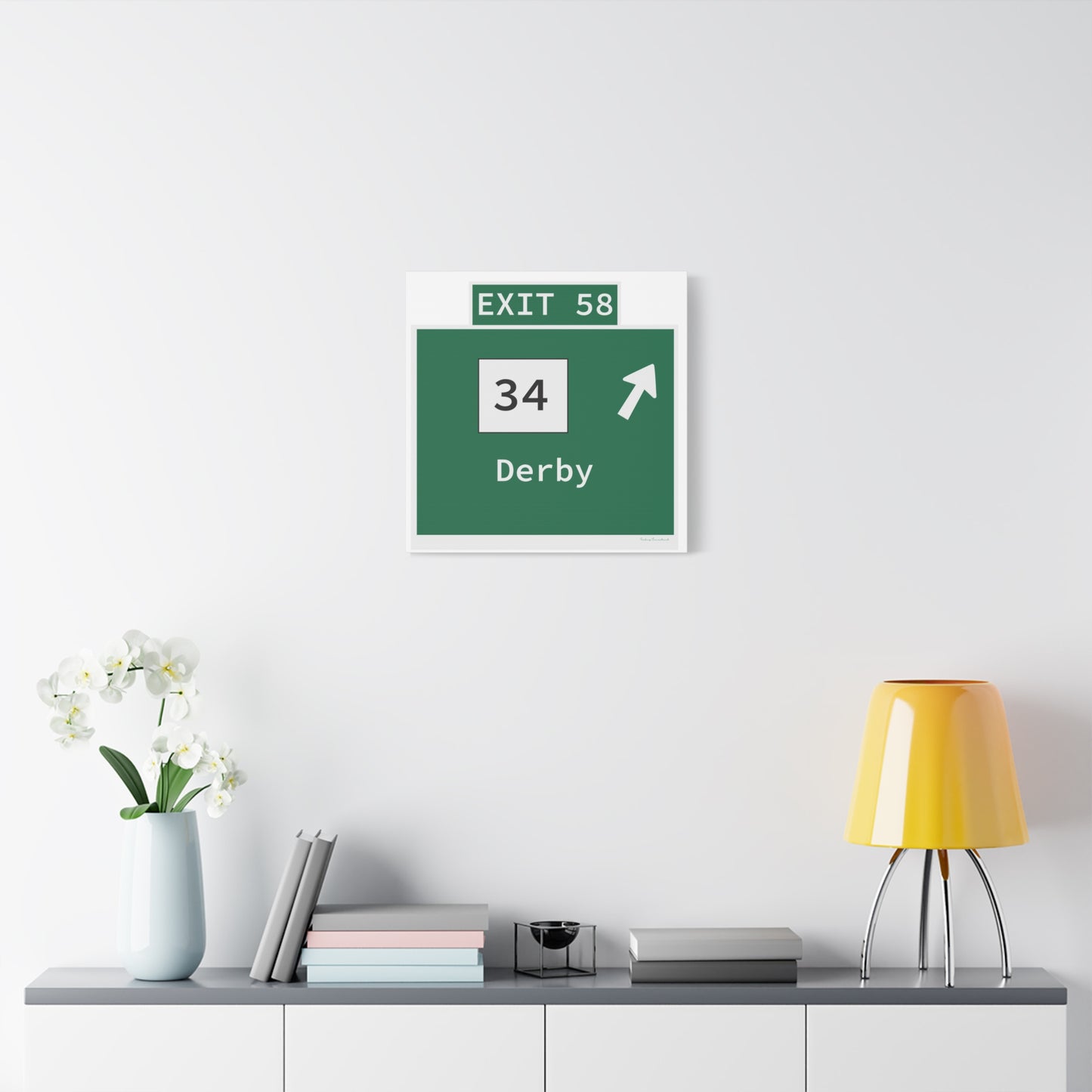 Vintage WCP Exit 58 Sign Matte Canvas, Stretched, 1.25"