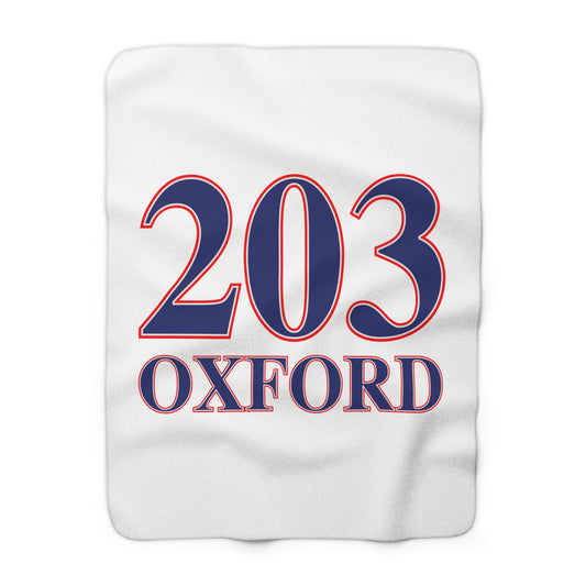 203 Oxford Red White & Blue Sherpa Fleece Blanket