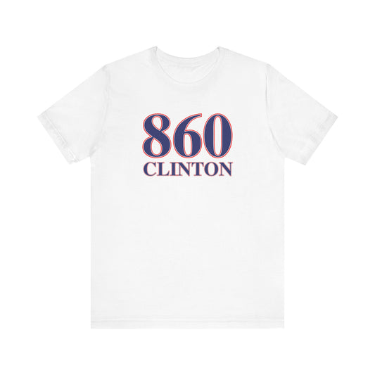 860 Clinton Red White & Blue Unisex Jersey Short Sleeve T-Shirt