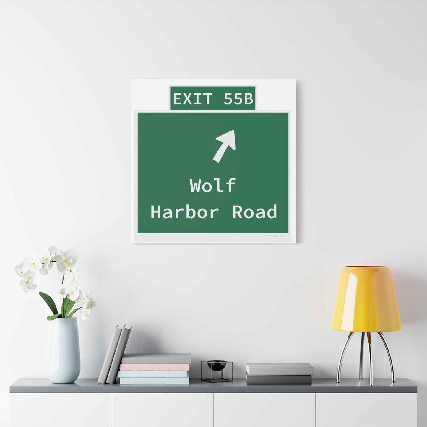 Vintage WCP Exit 55B Sign Matte Canvas, Stretched, 1.25"