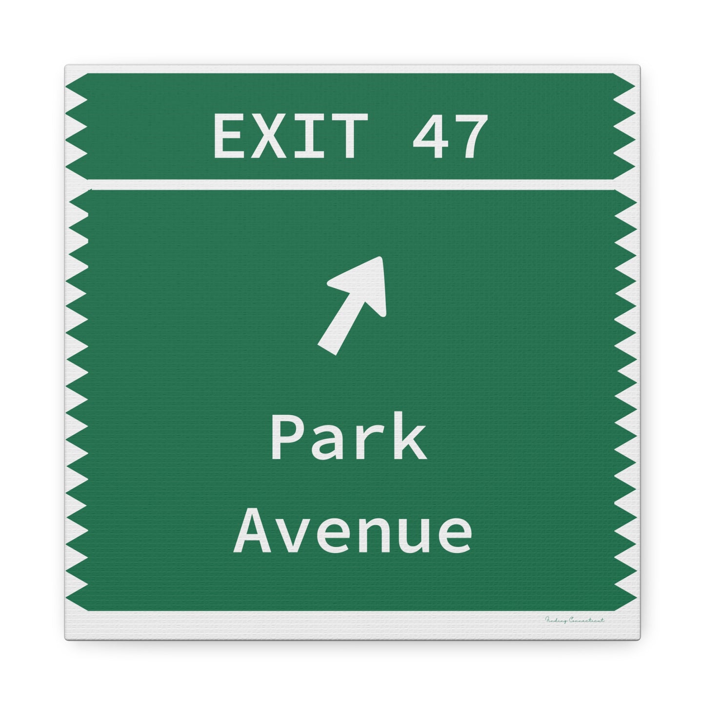 Vintage Merritt Parkway Exit 47 Sign Matte Canvas, Stretched, 1.25"