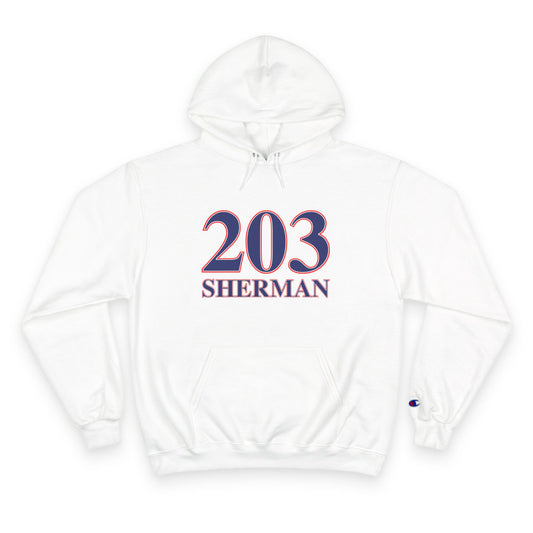 203 Sherman Red White & Blue Champion Hoodie