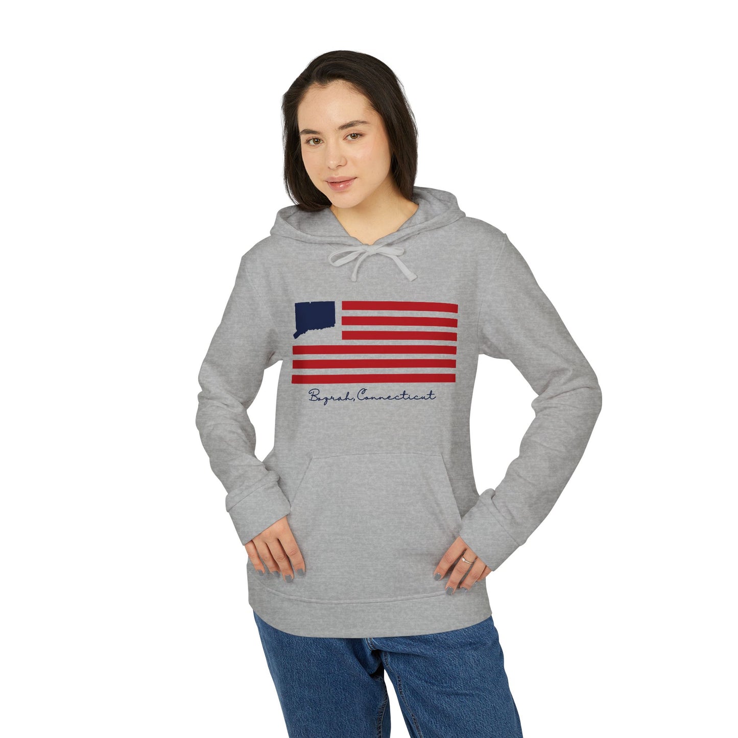 Bozrah Connecticut Flag adidas Unisex Fleece Hoodie