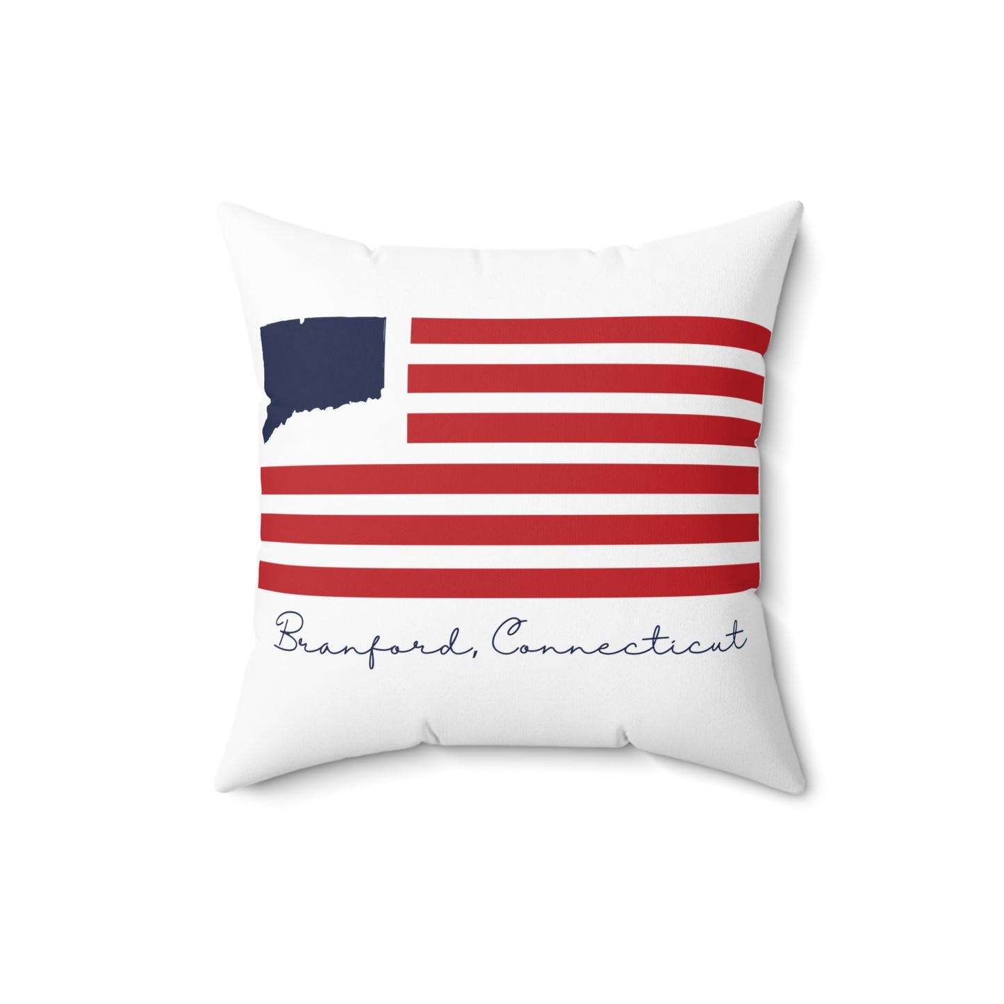 Branford Connecticut Flag Spun Polyester Square Pillow