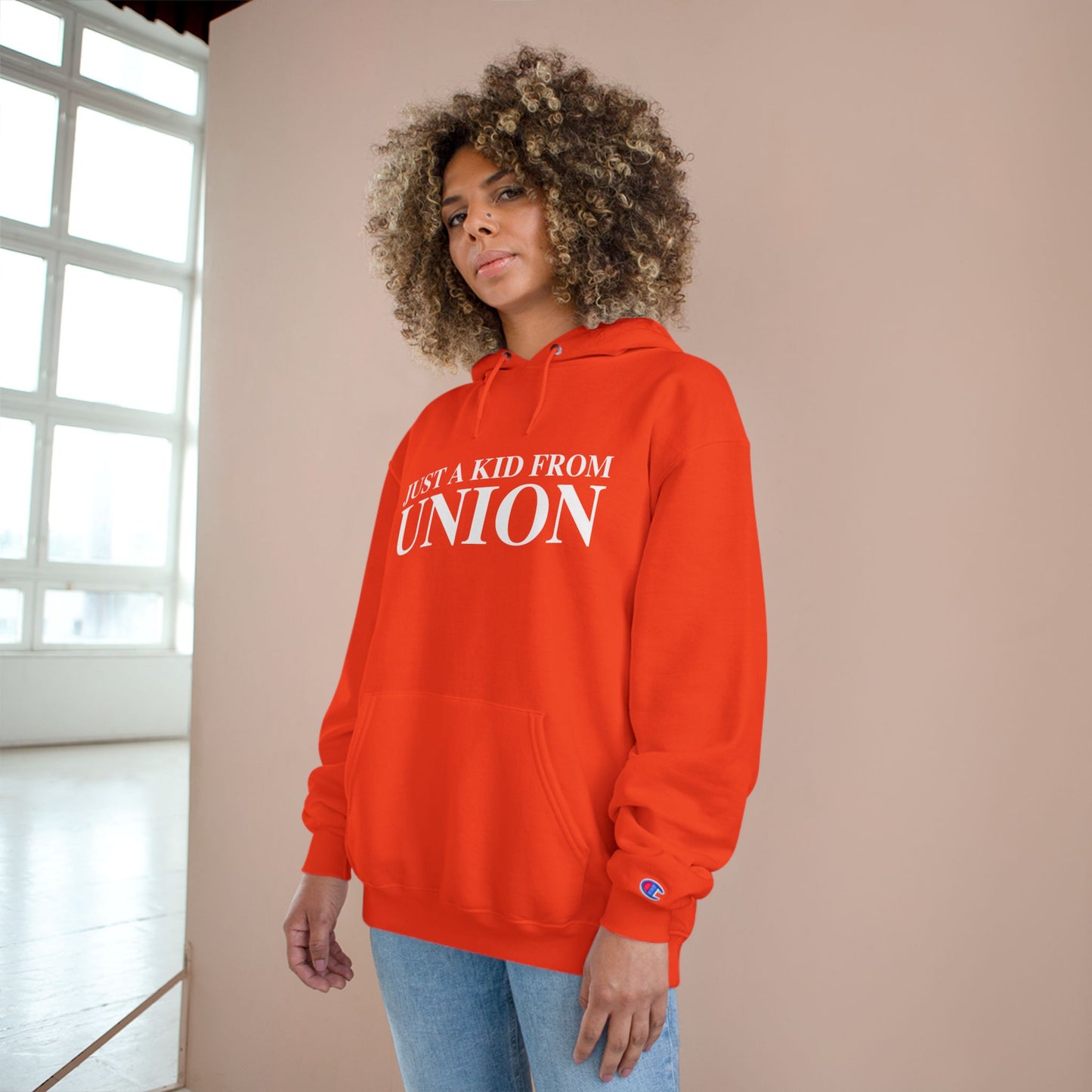 Just a kid from Union Champion Hoodie