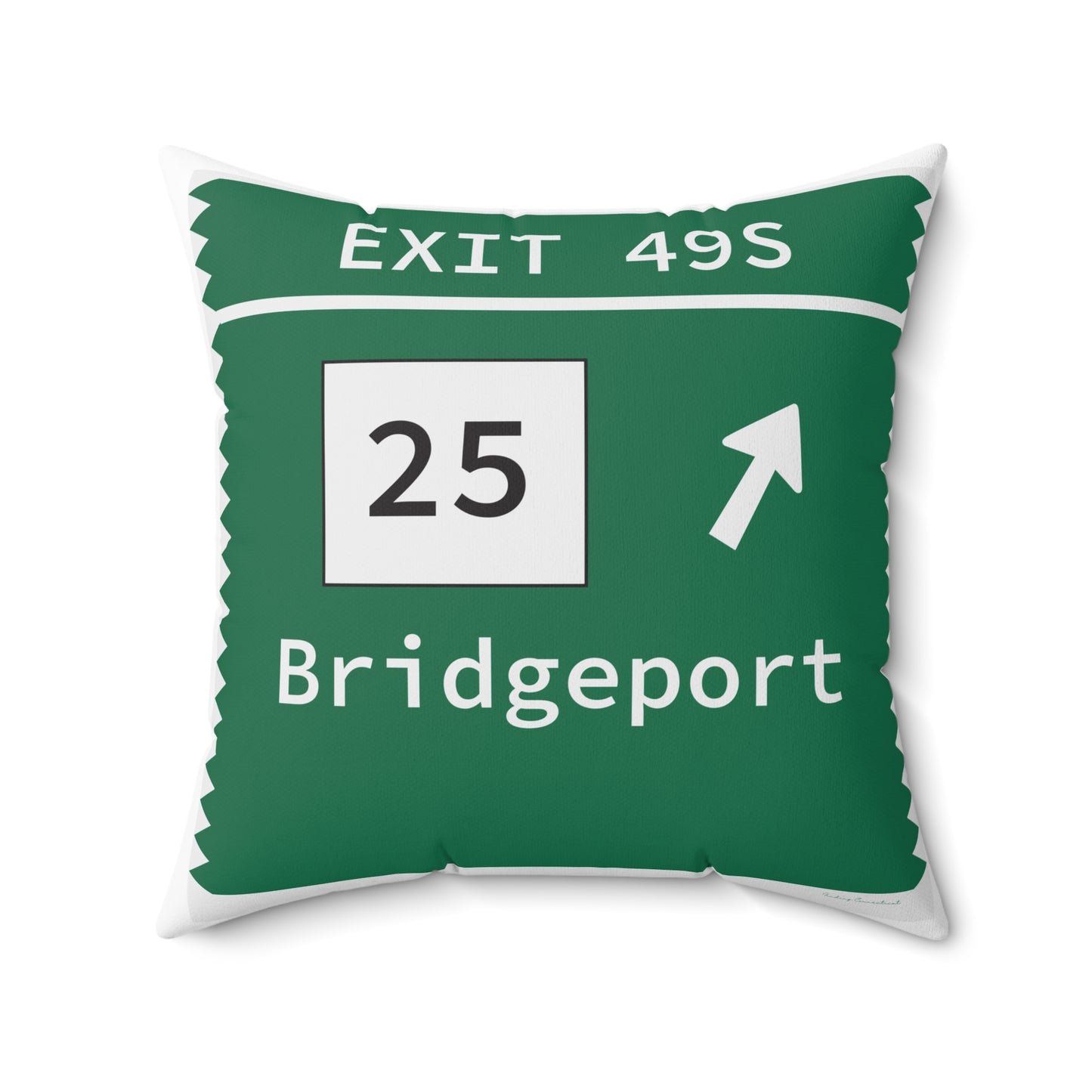 Vintage Merritt Parkway Exit 49S Sign Spun Polyester Square Pillow