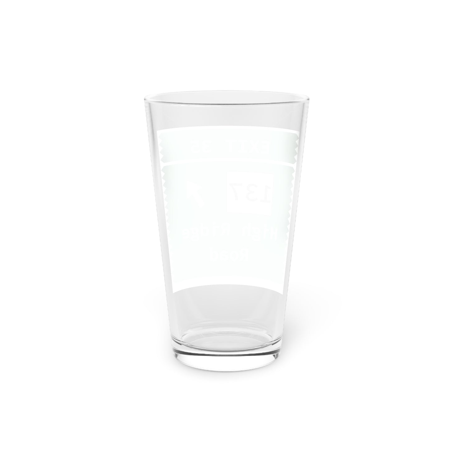 Vintage Merritt Parkway Exit 35 Sign Pint Glass, 16oz