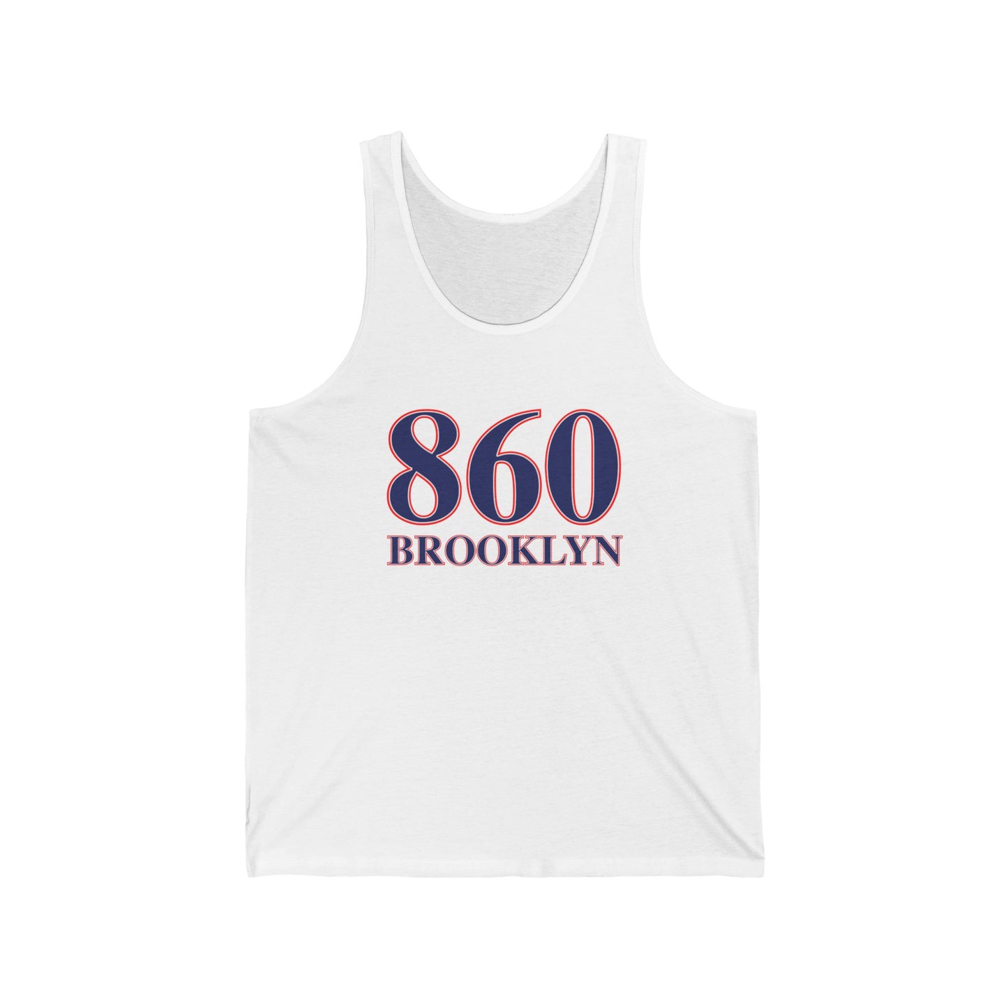 860 Brooklyn Red White & Blue Unisex Jersey Tank Top