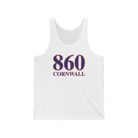 860 Cornwall Red White & Blue Unisex Jersey Tank Top
