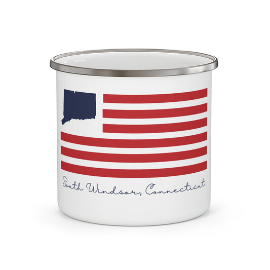 South Windsor Connecticut Flag Enamel Camping Mug