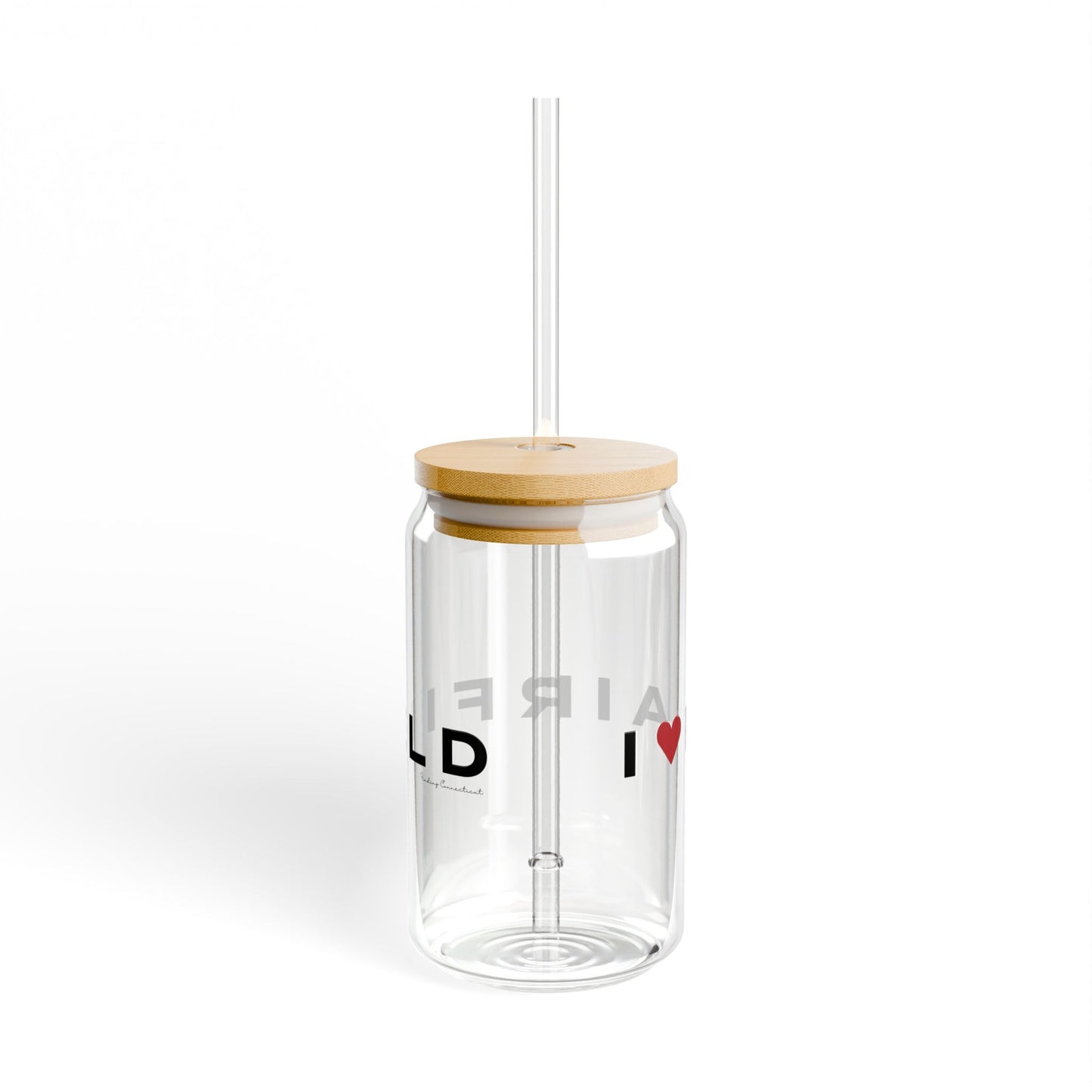 Fairfield Vision Glass Can with Straw and Lid, 16oz