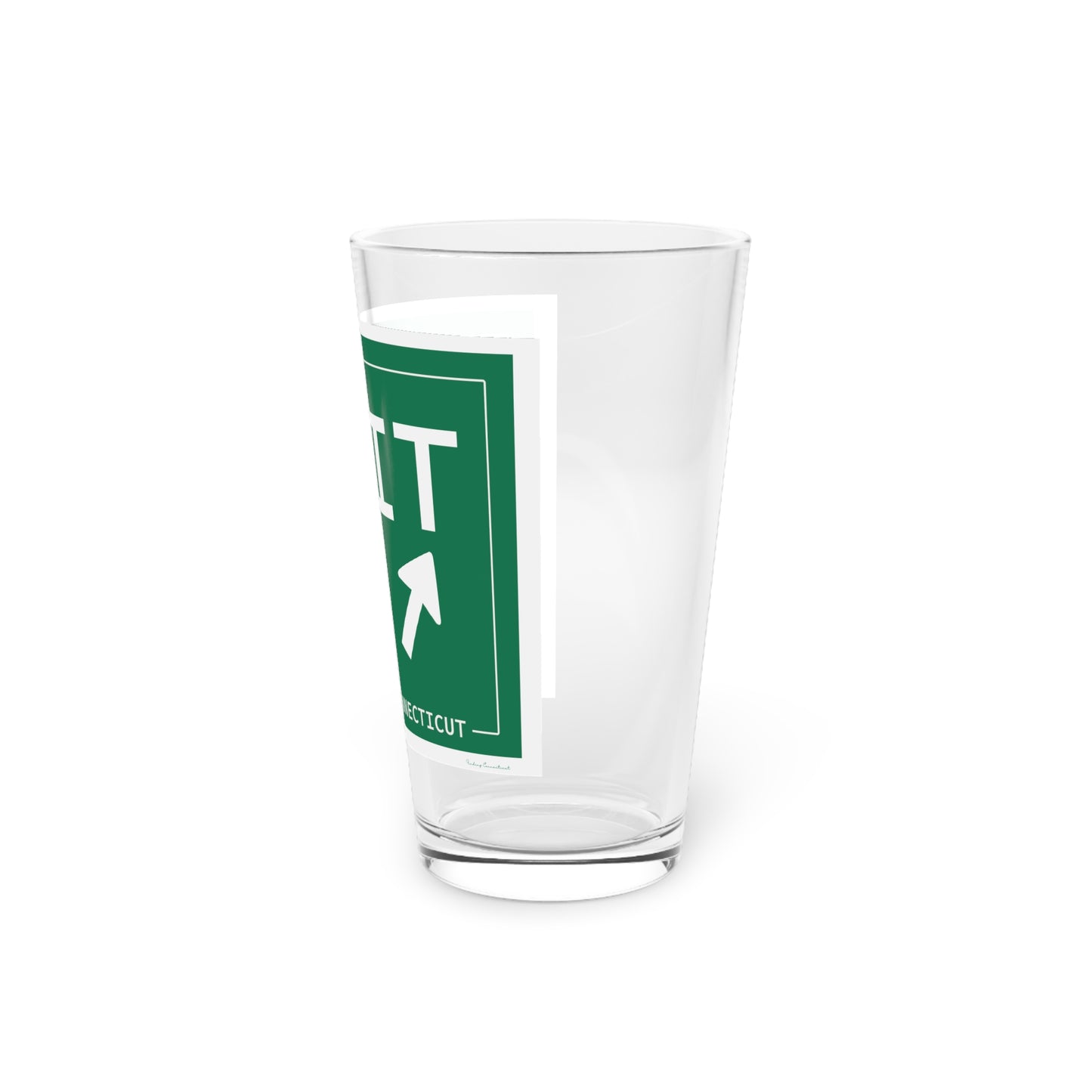 Vintage Exit 37 Merritt Parkway Sign Pint Glass, 16oz