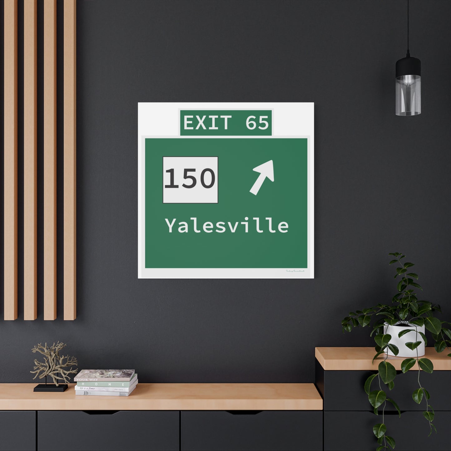 Vintage WCP Exit 65 Sign Matte Canvas, Stretched, 1.25"
