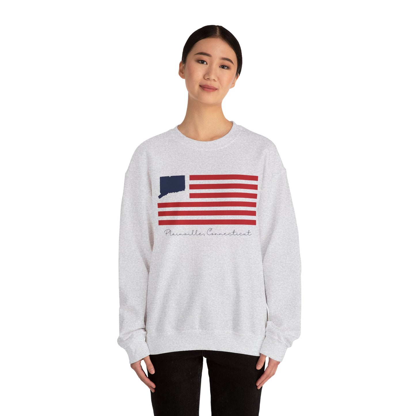 Plainville Connecticut Flag Unisex Heavy Blend™ Crewneck Sweatshirt