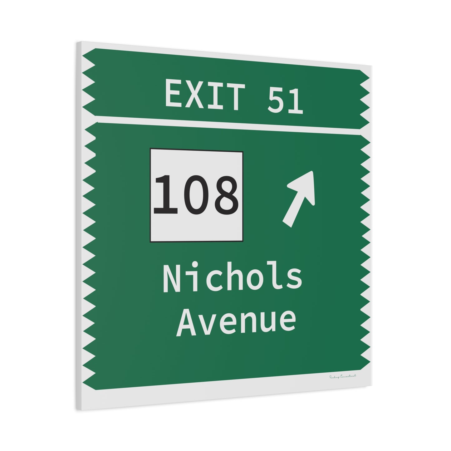 Vintage Merritt Parkway Exit 51 Sign Matte Canvas, Stretched, 1.25"
