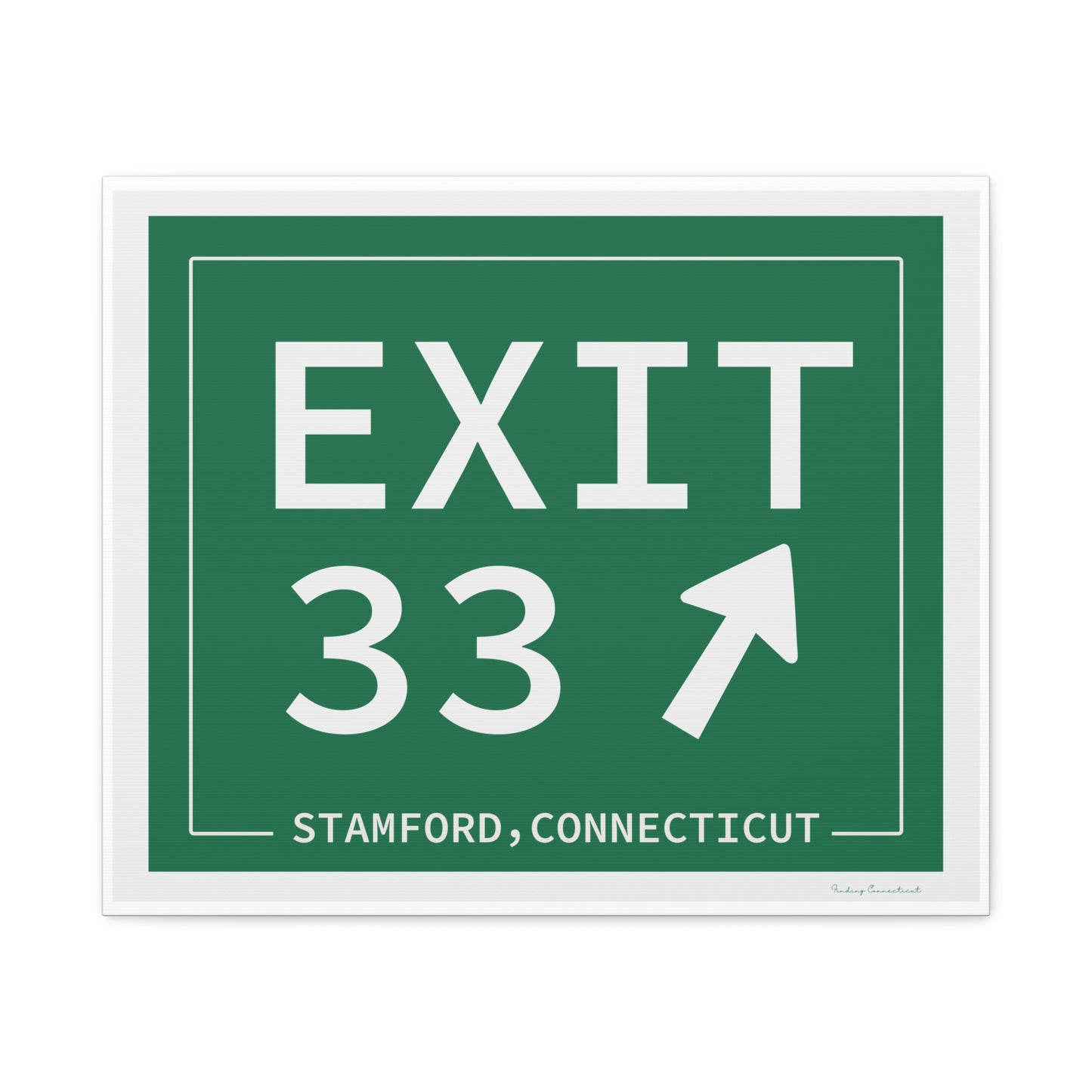 Vintage Exit 33 Merritt Parkway Sign Matte Canvas, Stretched, 1.25"