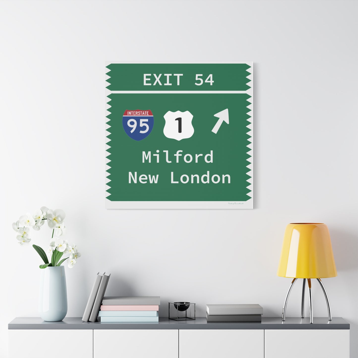 Vintage Merritt Parkway Exit 54 Sign Matte Canvas, Stretched, 1.25"