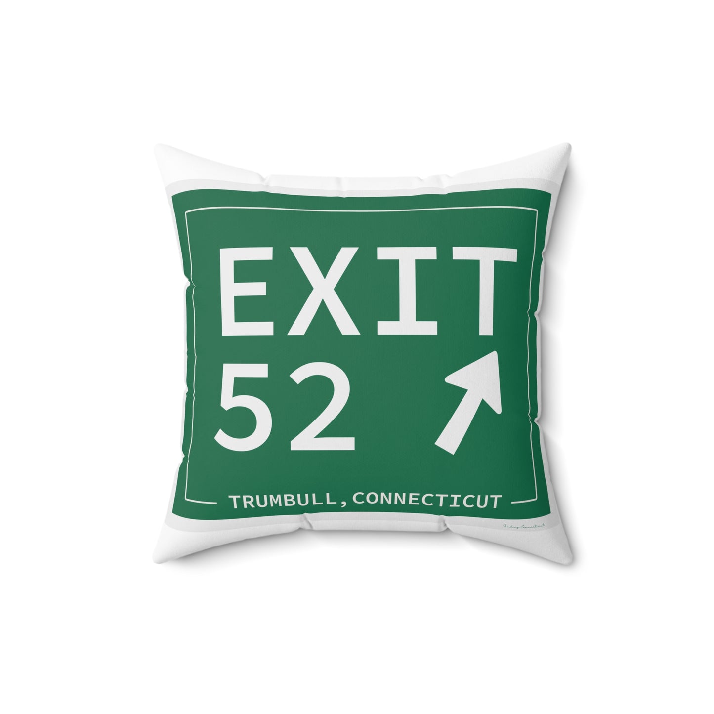Vintage Exit 52 Merritt Parkway Sign Spun Polyester Square Pillow