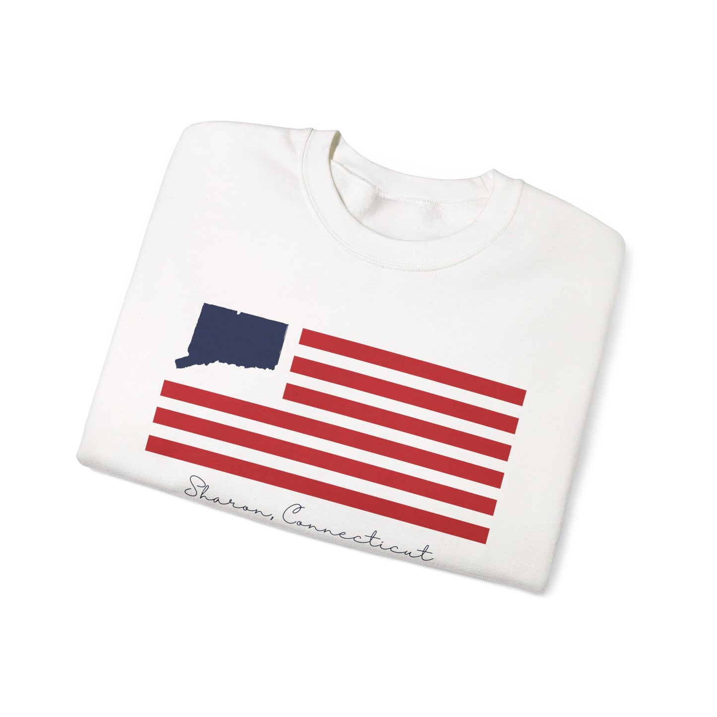 Sharon Connecticut Flag Unisex Heavy Blend™ Crewneck Sweatshirt