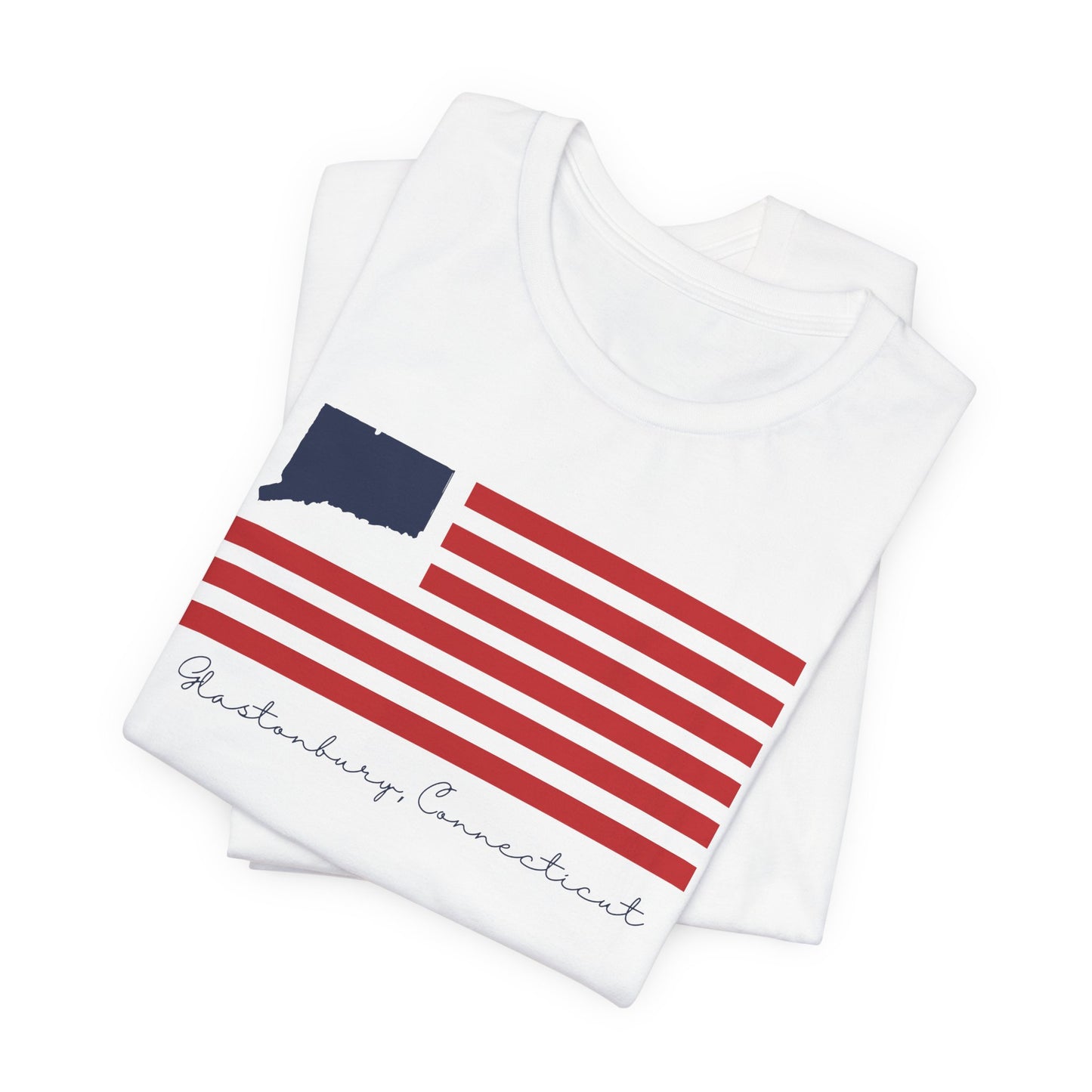 Glastonbury Connecticut Flag Unisex Jersey Short Sleeve T-Shirt