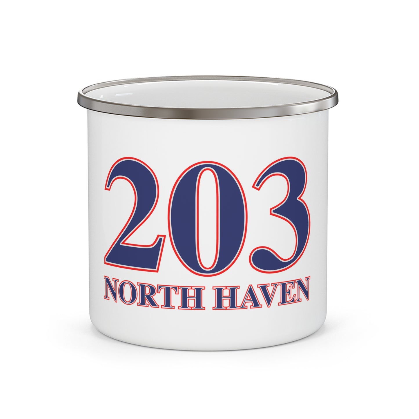 203 North Haven Red White & Blue Enamel Camping Mug