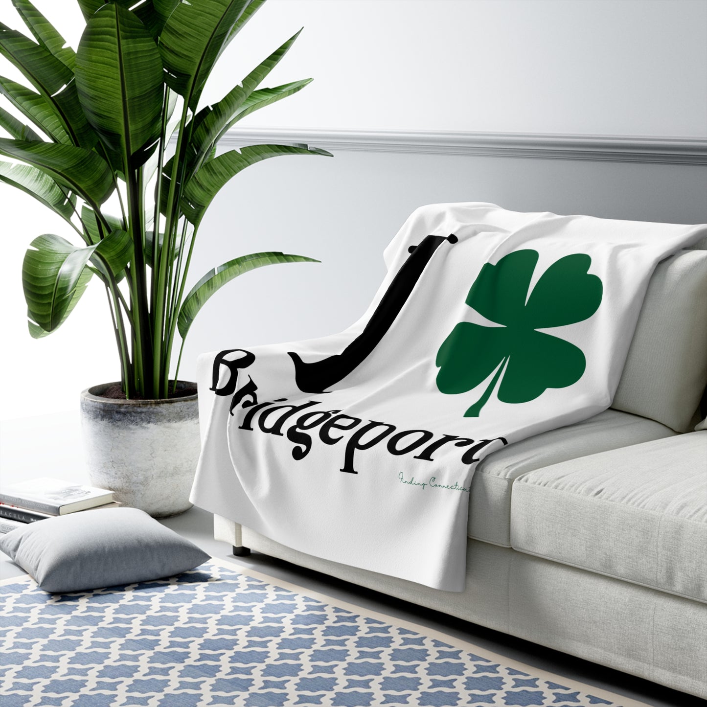 I Clover Bridgeport Sherpa Fleece Blanket